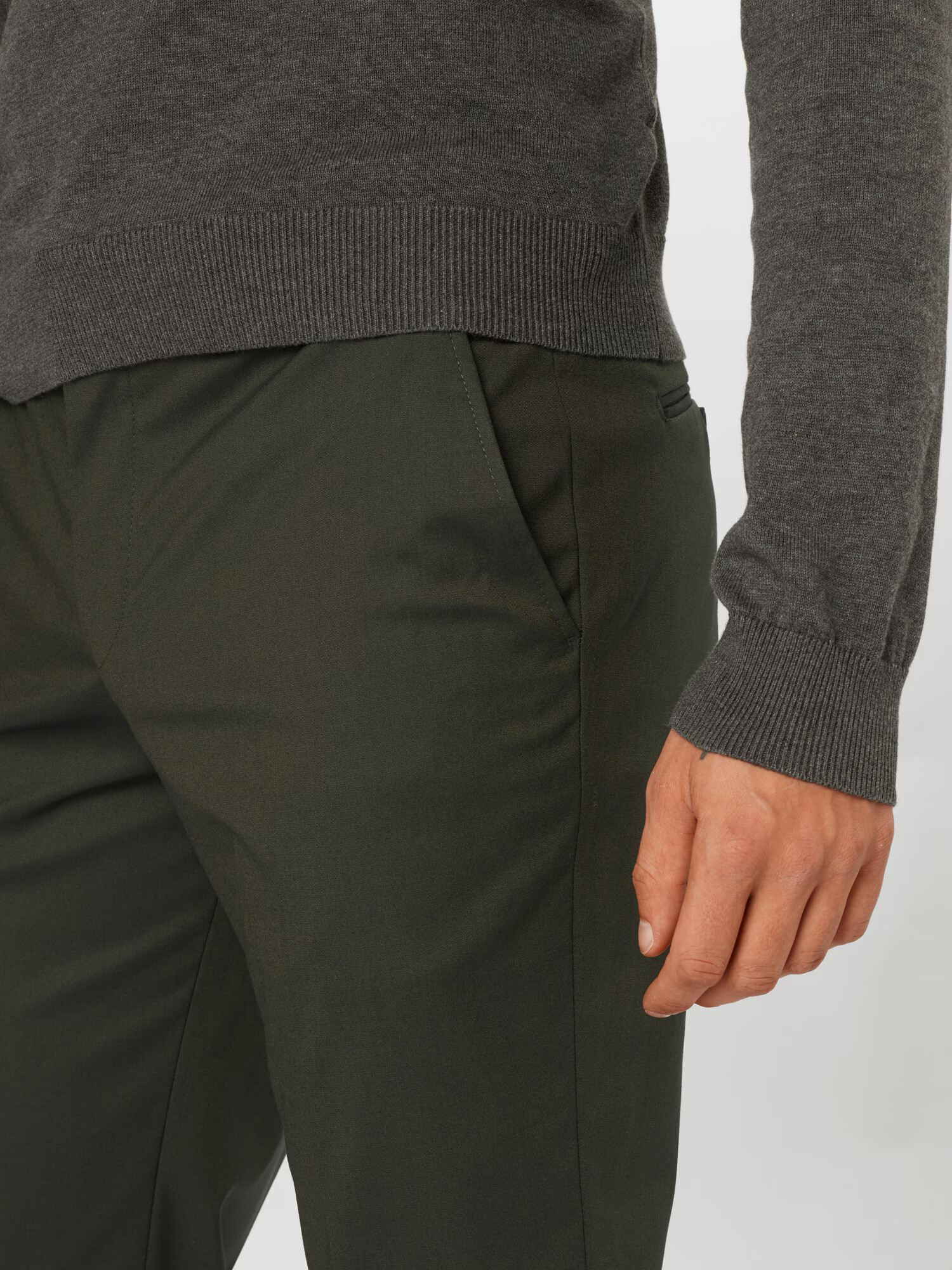 SELECTED HOMME Pantaloni cu dungă 'Mylologan' verde închis - Pled.ro