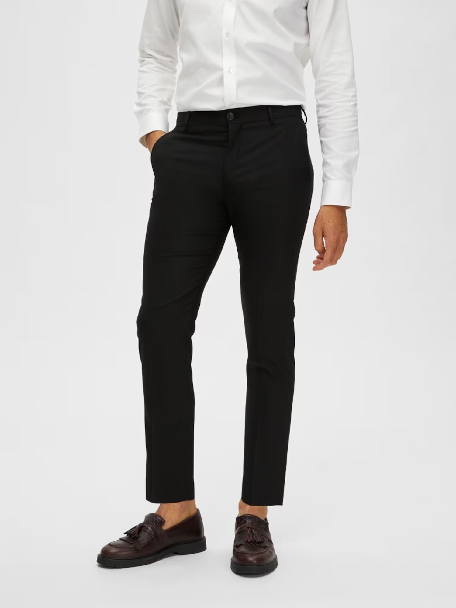 SELECTED HOMME Pantaloni cu dungă negru - Pled.ro