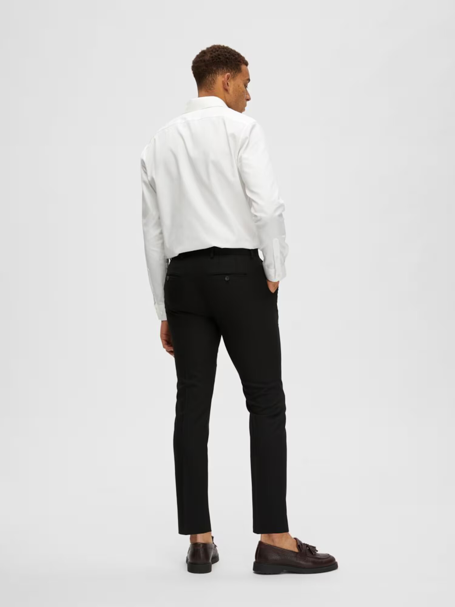 SELECTED HOMME Pantaloni cu dungă negru - Pled.ro