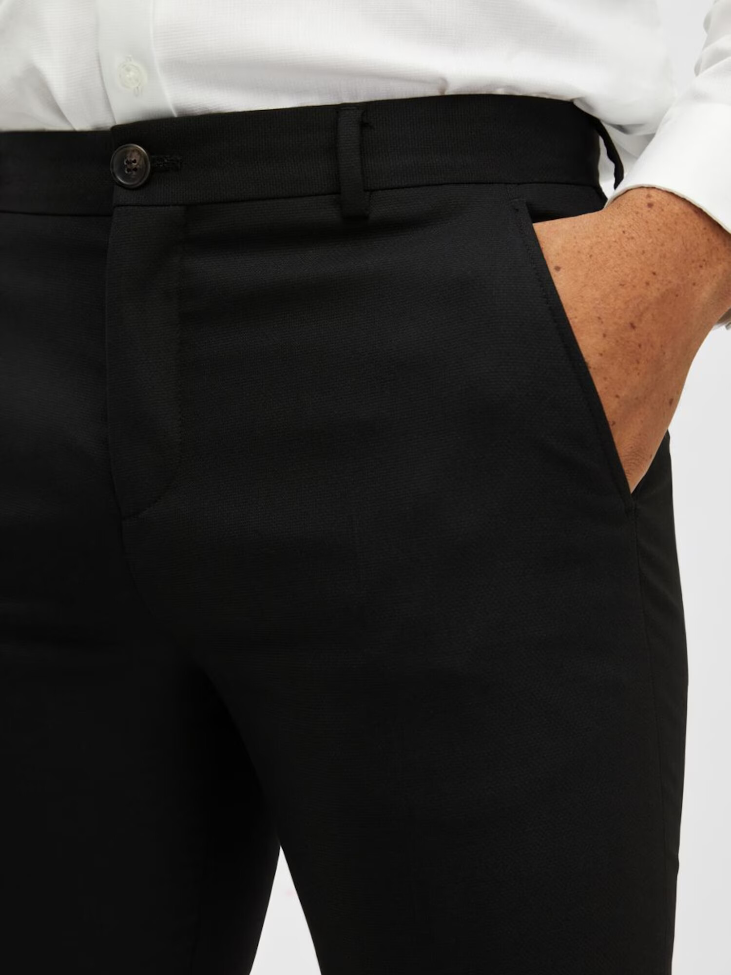 SELECTED HOMME Pantaloni cu dungă negru - Pled.ro