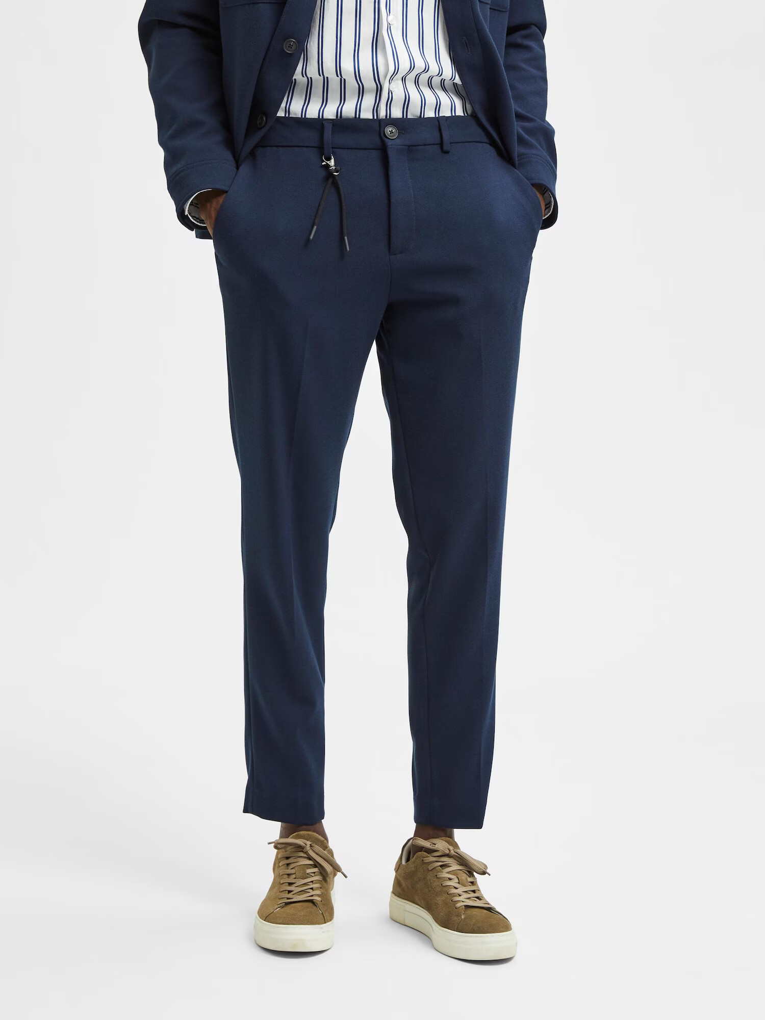 SELECTED HOMME Pantaloni cu dungă 'Veik' bleumarin - Pled.ro