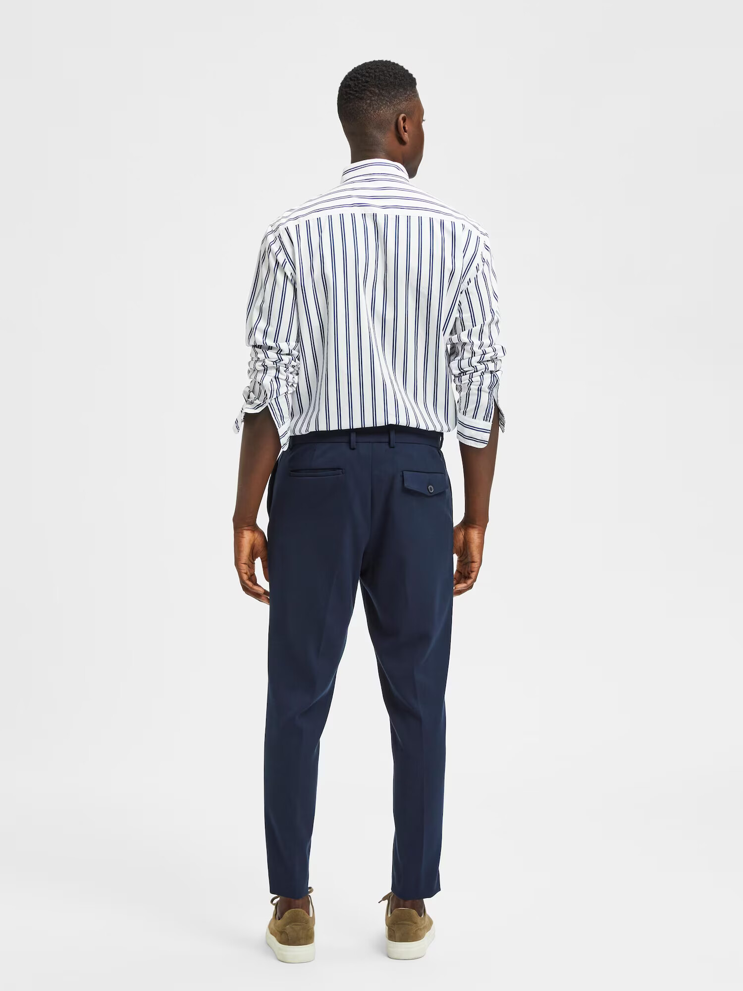 SELECTED HOMME Pantaloni cu dungă 'Veik' bleumarin - Pled.ro