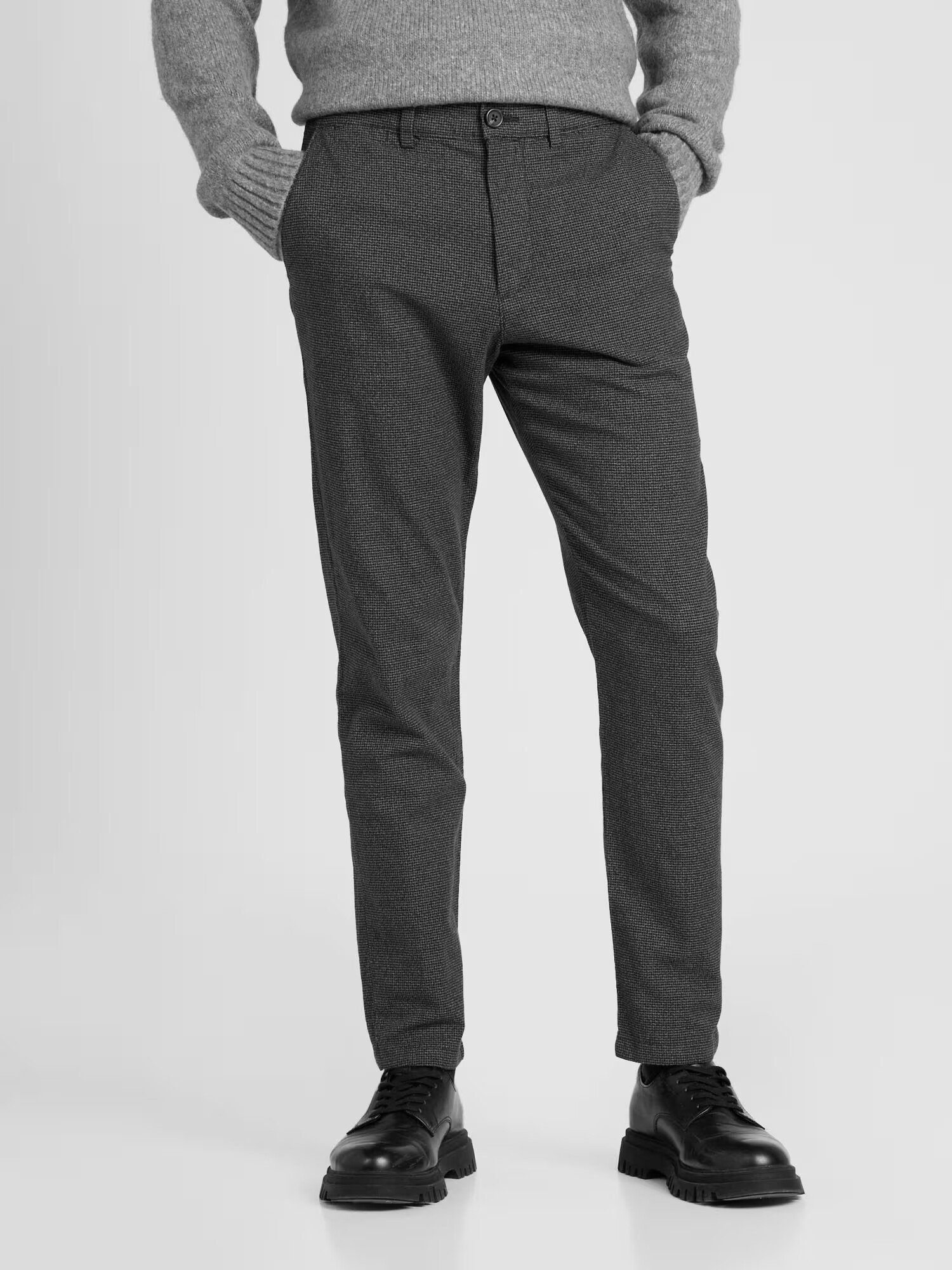 SELECTED HOMME Pantaloni eleganți gri închis / negru - Pled.ro