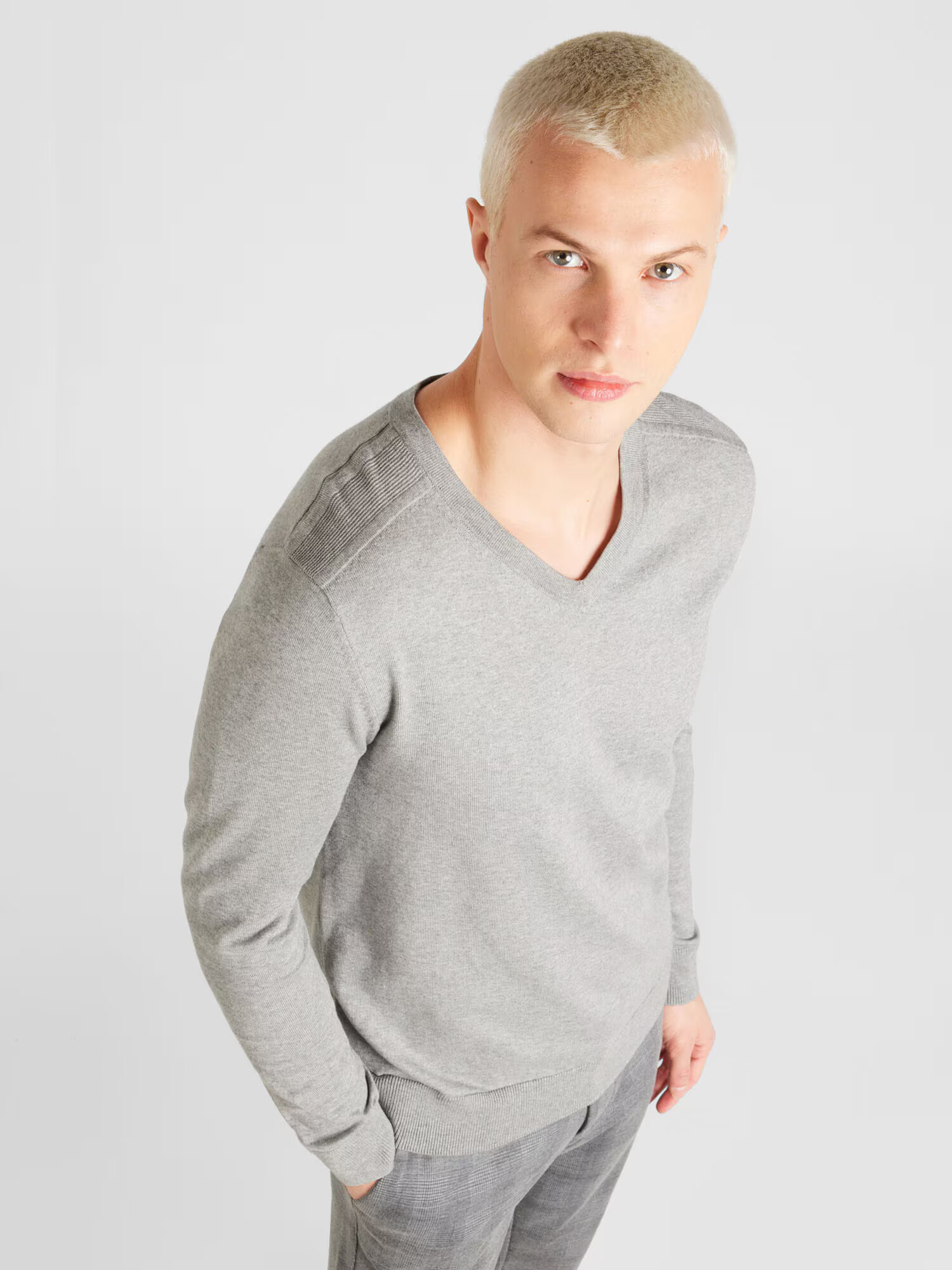 SELECTED HOMME Pulover 'BERG' gri deschis - Pled.ro