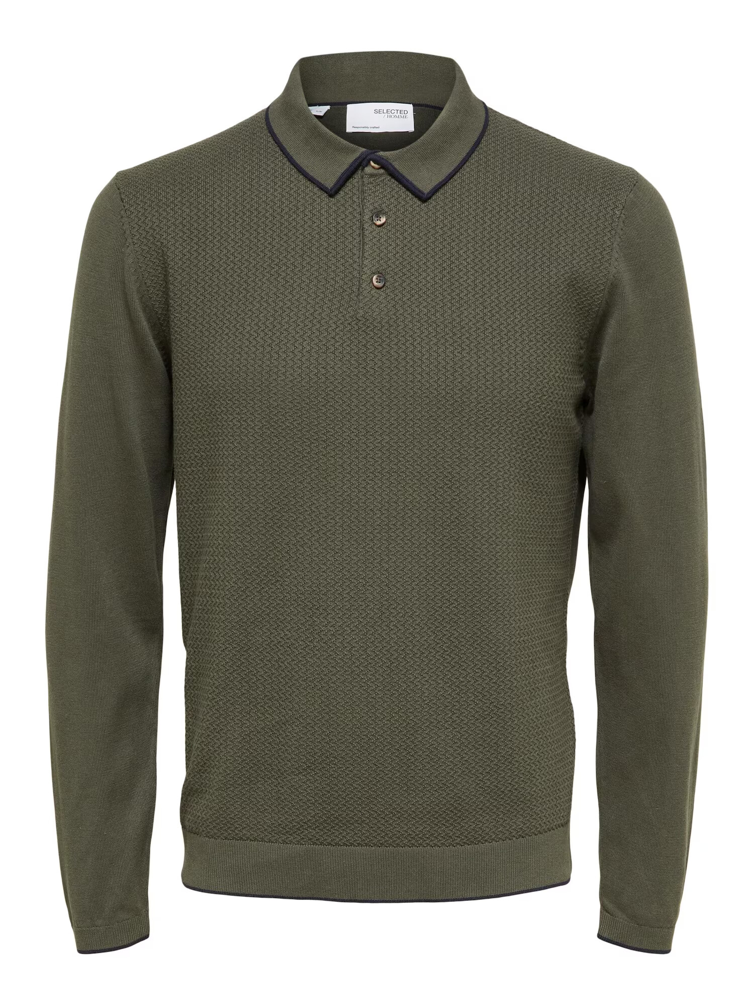 SELECTED HOMME Pulover 'HANK' bleumarin / verde închis - Pled.ro