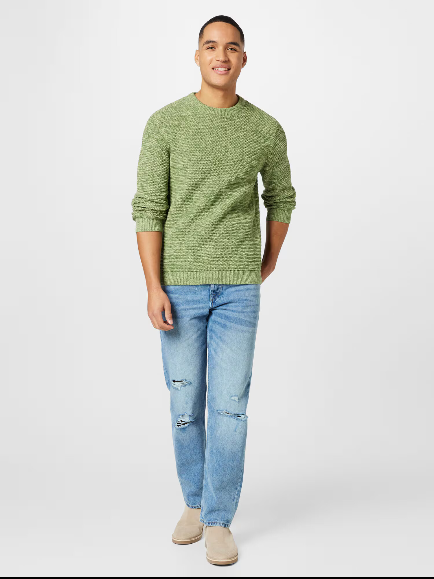 SELECTED HOMME Pulover verde stuf - Pled.ro