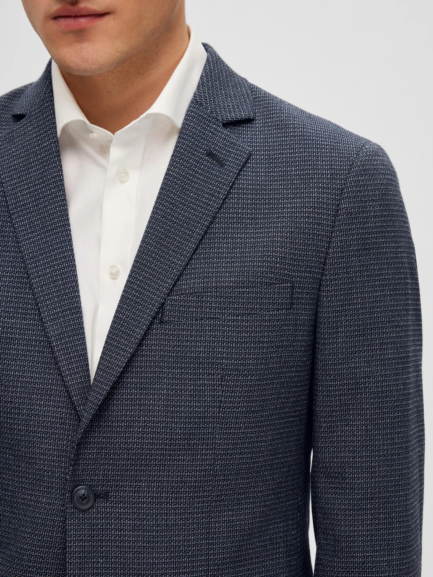 SELECTED HOMME Sacou Business 'WELLS' bleumarin / gri - Pled.ro