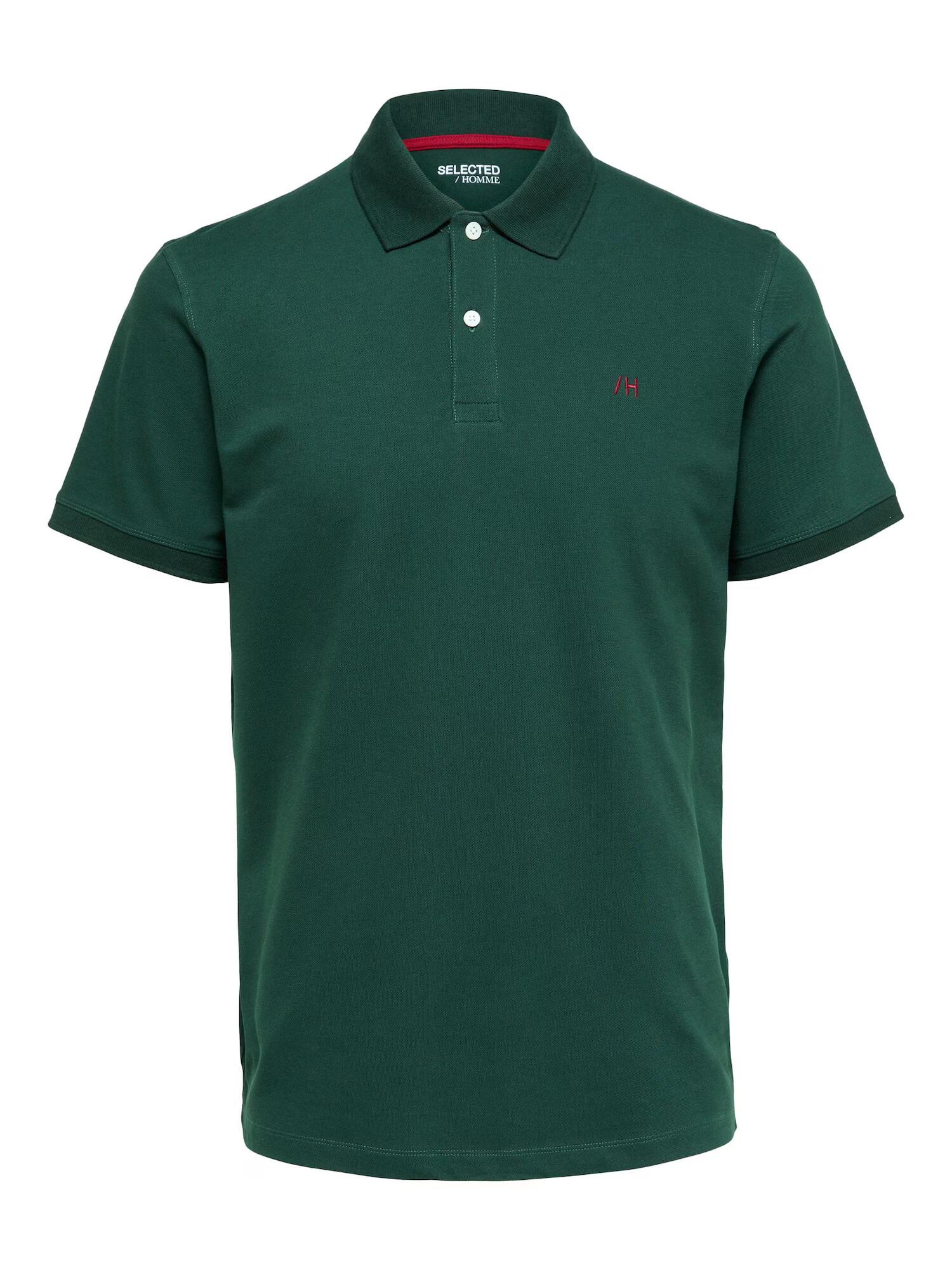 SELECTED HOMME Tricou 'AZE' verde închis / roșu - Pled.ro