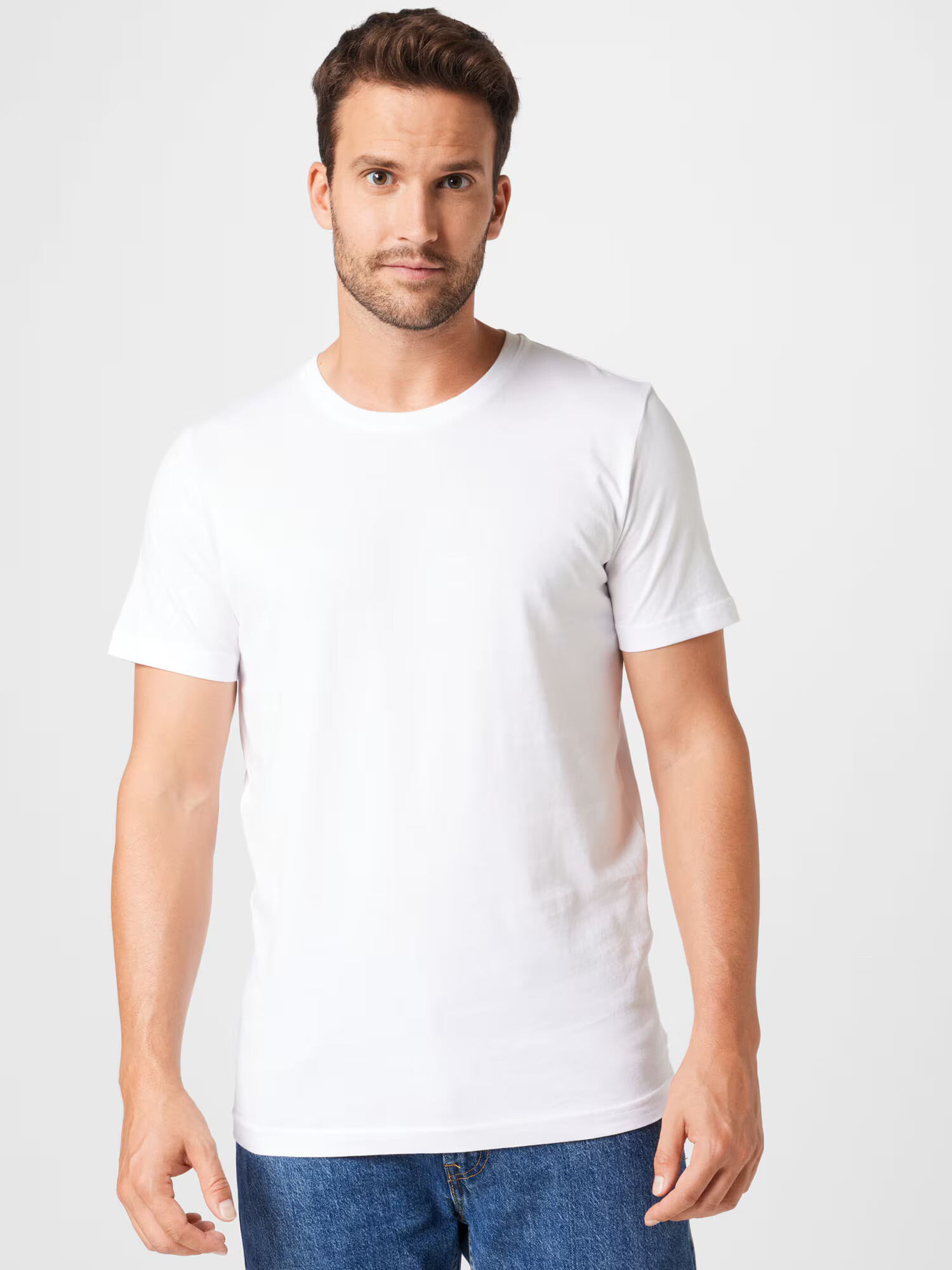 SELECTED HOMME Tricou 'CORMAC' maro deschis / alb - Pled.ro