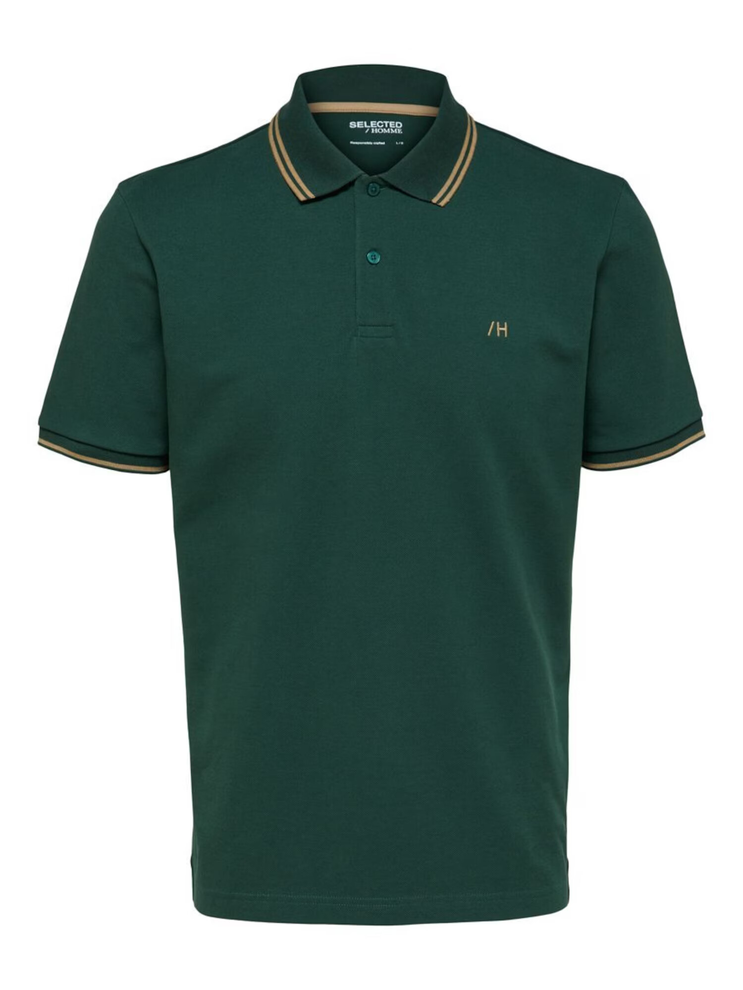 SELECTED HOMME Tricou 'Dante' bej / verde pin - Pled.ro