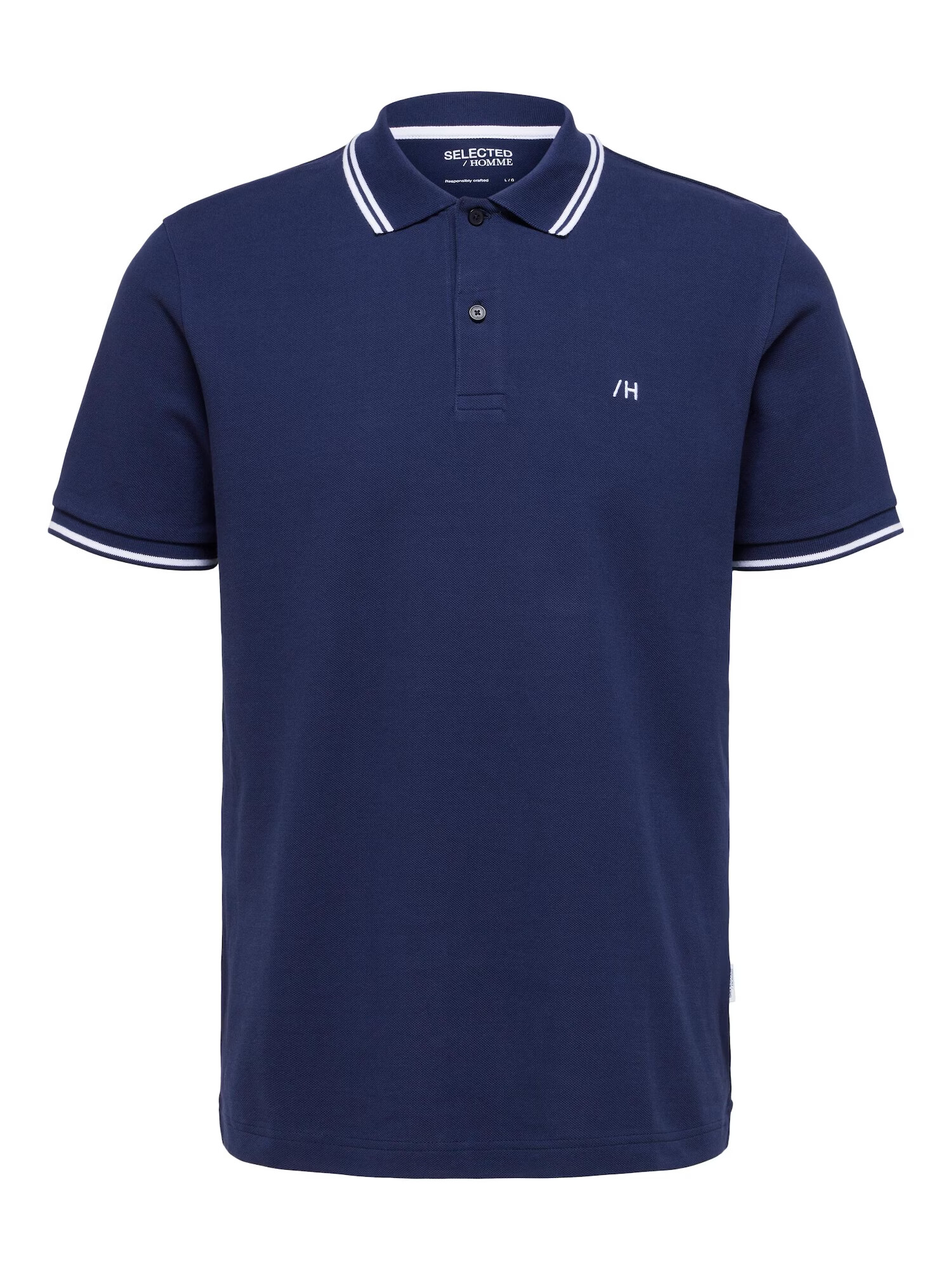 SELECTED HOMME Tricou 'Dante' bleumarin / alb - Pled.ro