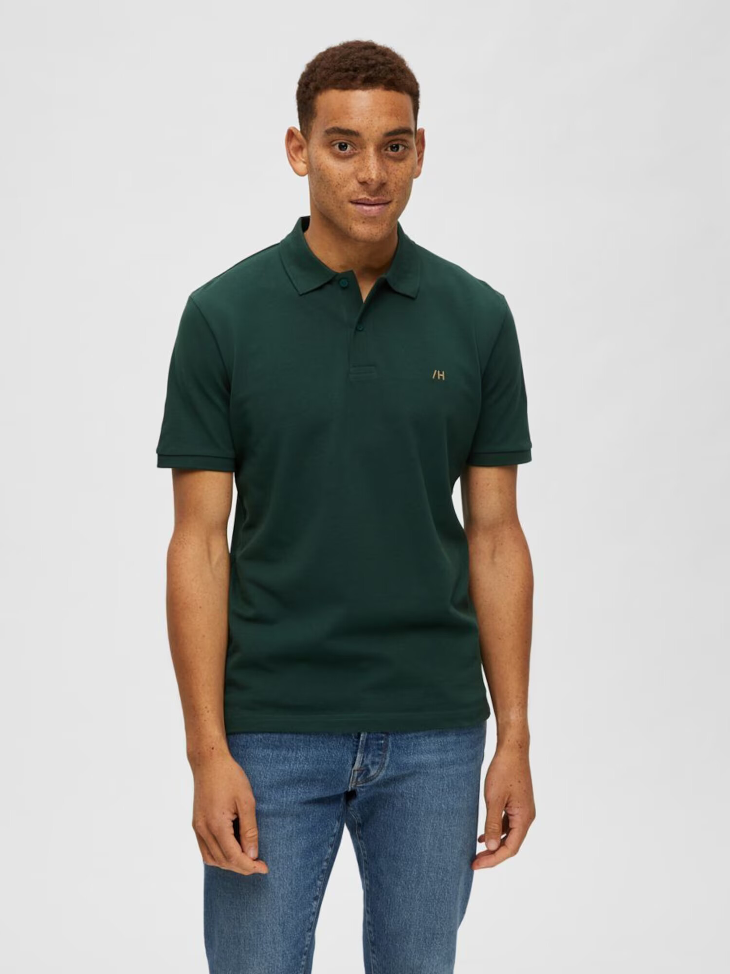 SELECTED HOMME Tricou 'Dante' maro deschis / verde închis - Pled.ro