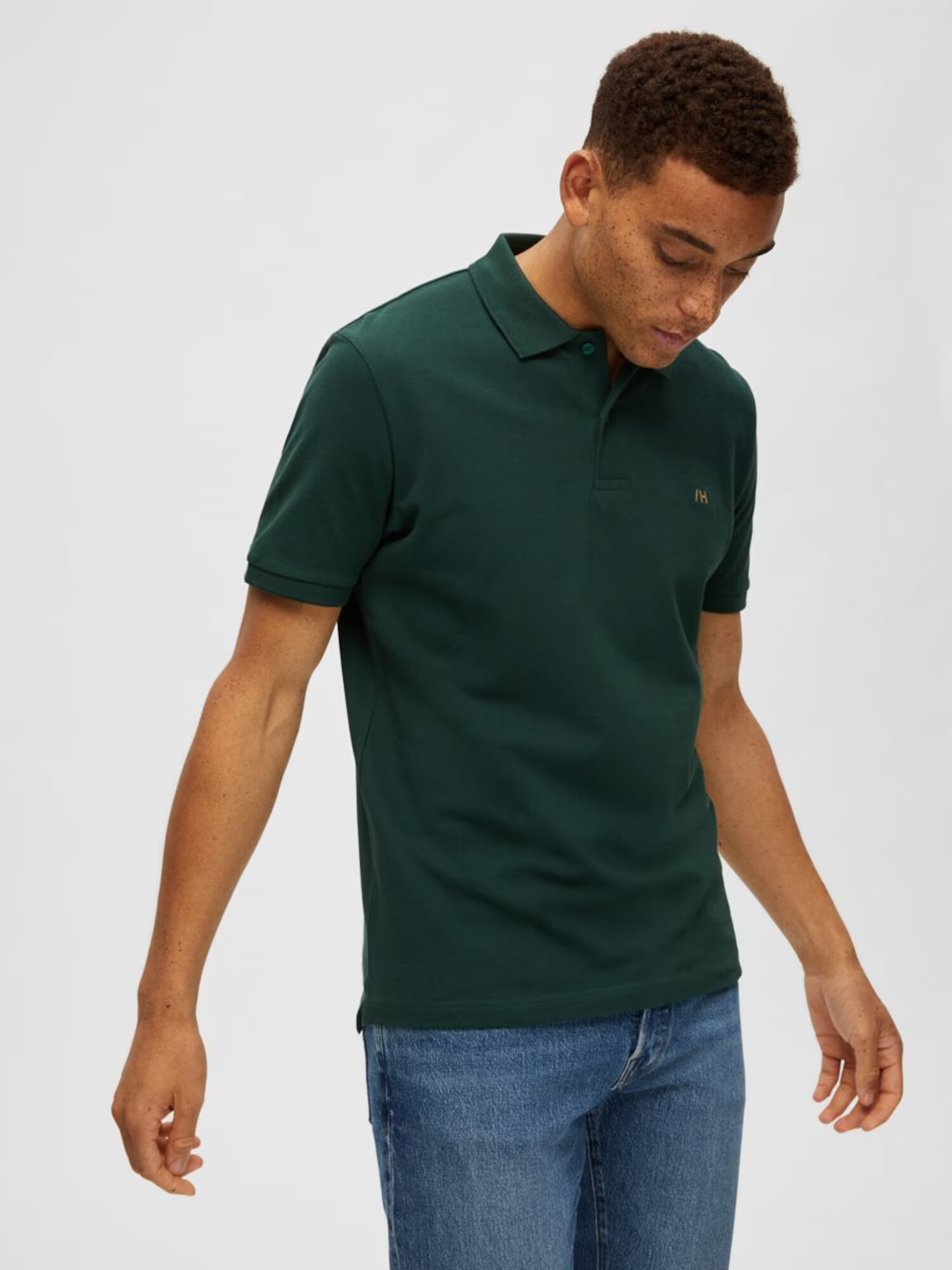 SELECTED HOMME Tricou 'Dante' maro deschis / verde închis - Pled.ro