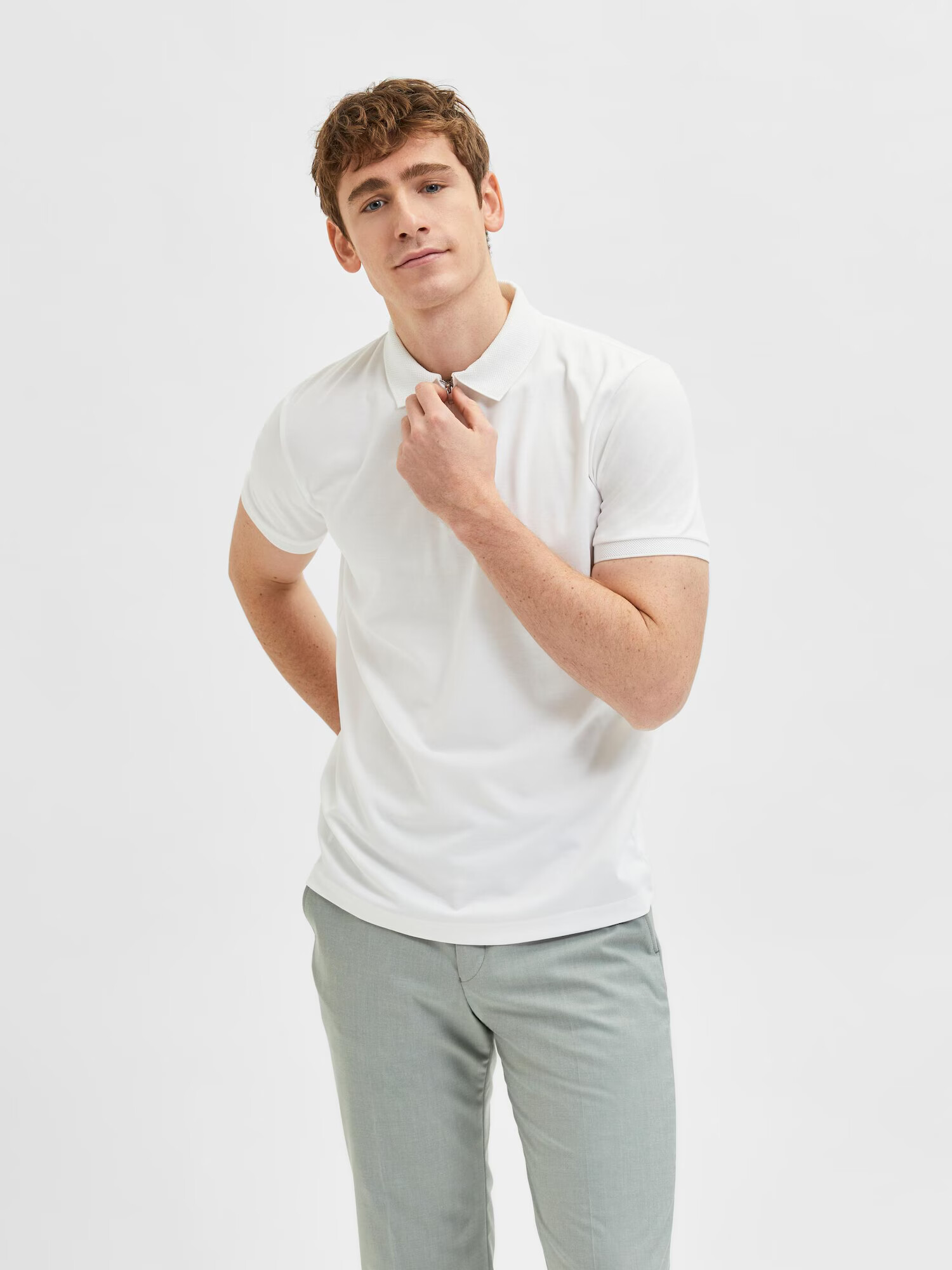 SELECTED HOMME Tricou 'Fave' alb - Pled.ro