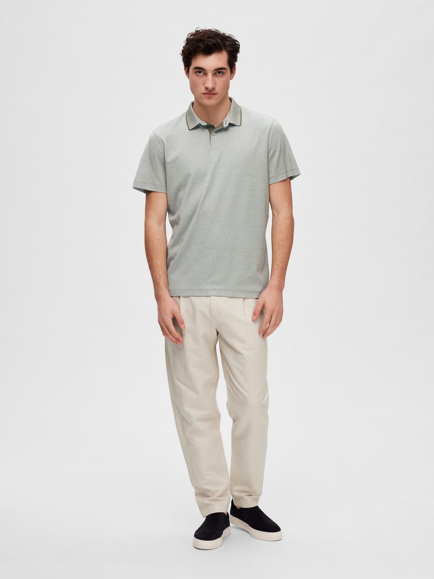 SELECTED HOMME Tricou 'Leroy' kaki - Pled.ro