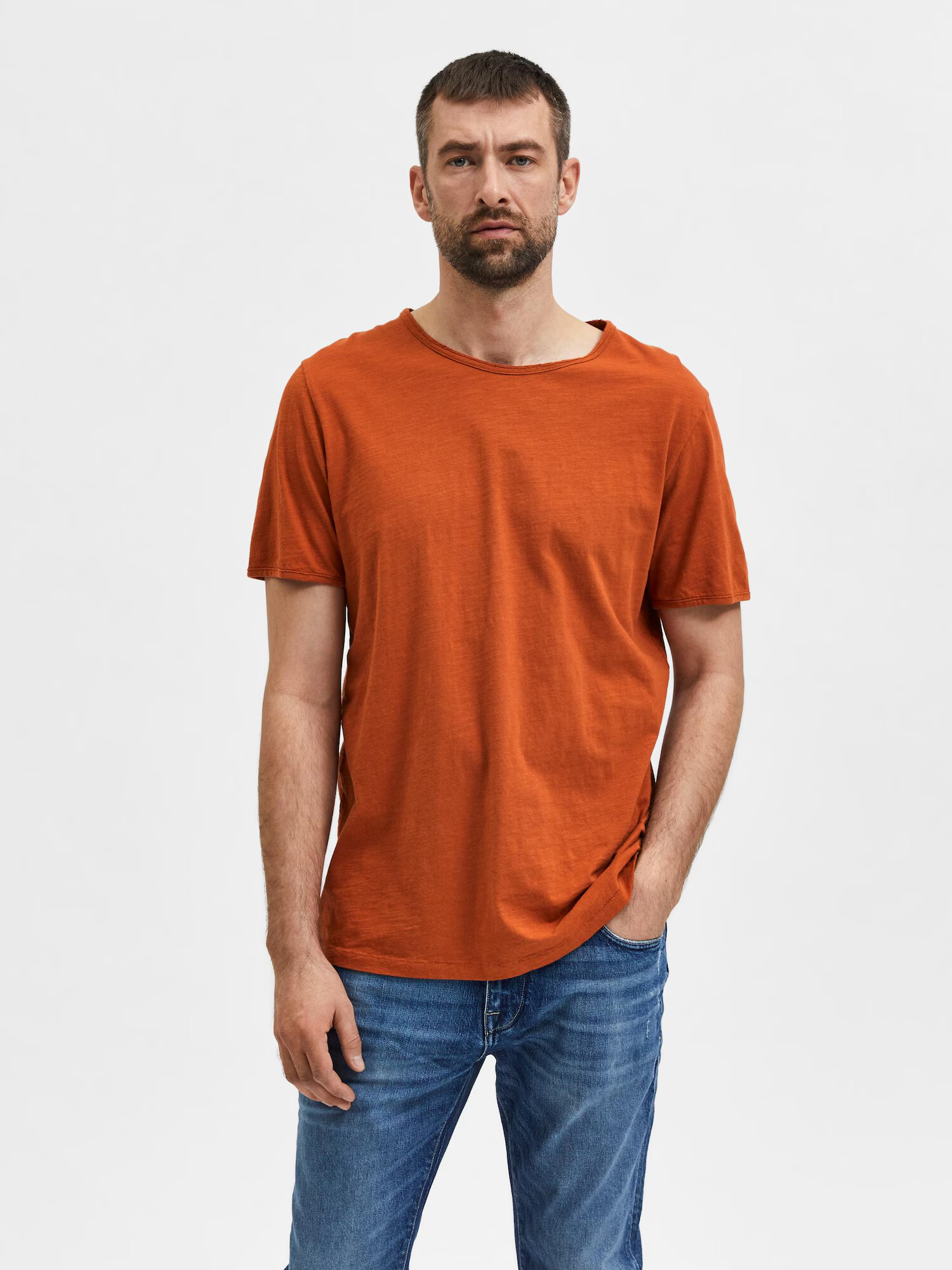 SELECTED HOMME Tricou 'Morgan' portocaliu - Pled.ro