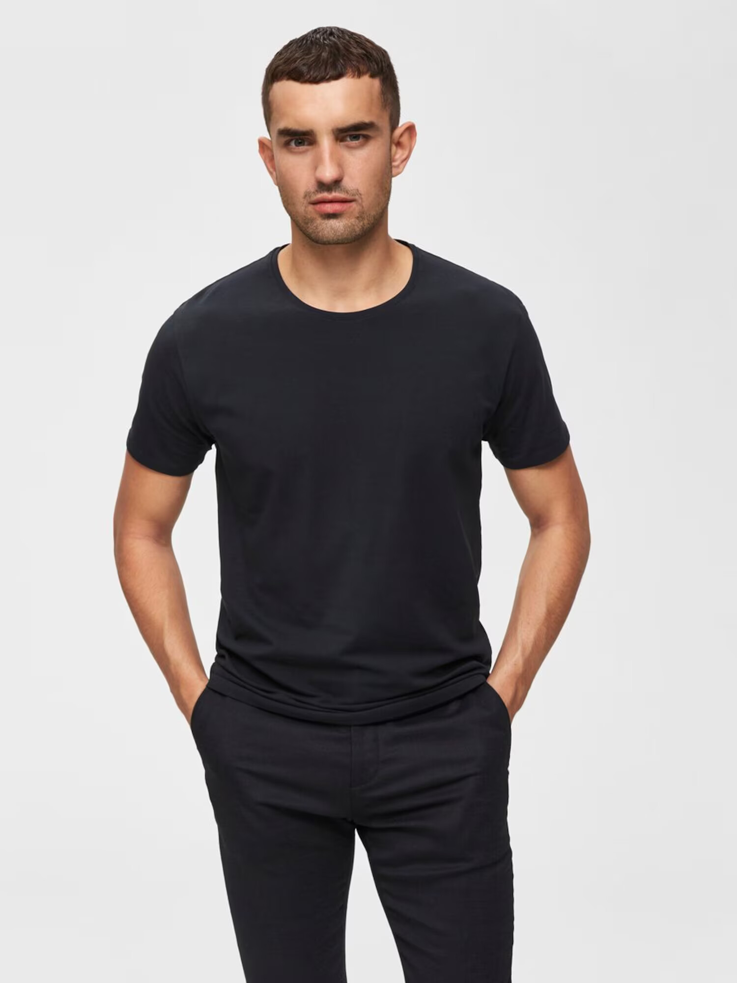 SELECTED HOMME Tricou negru - Pled.ro