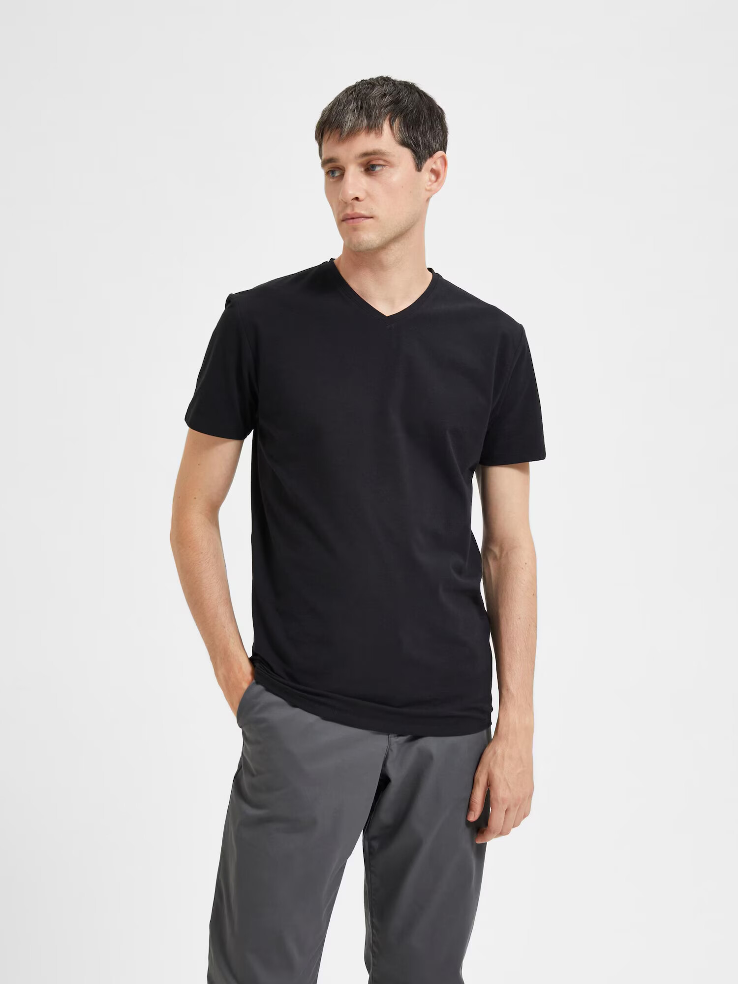 SELECTED HOMME Tricou negru - Pled.ro