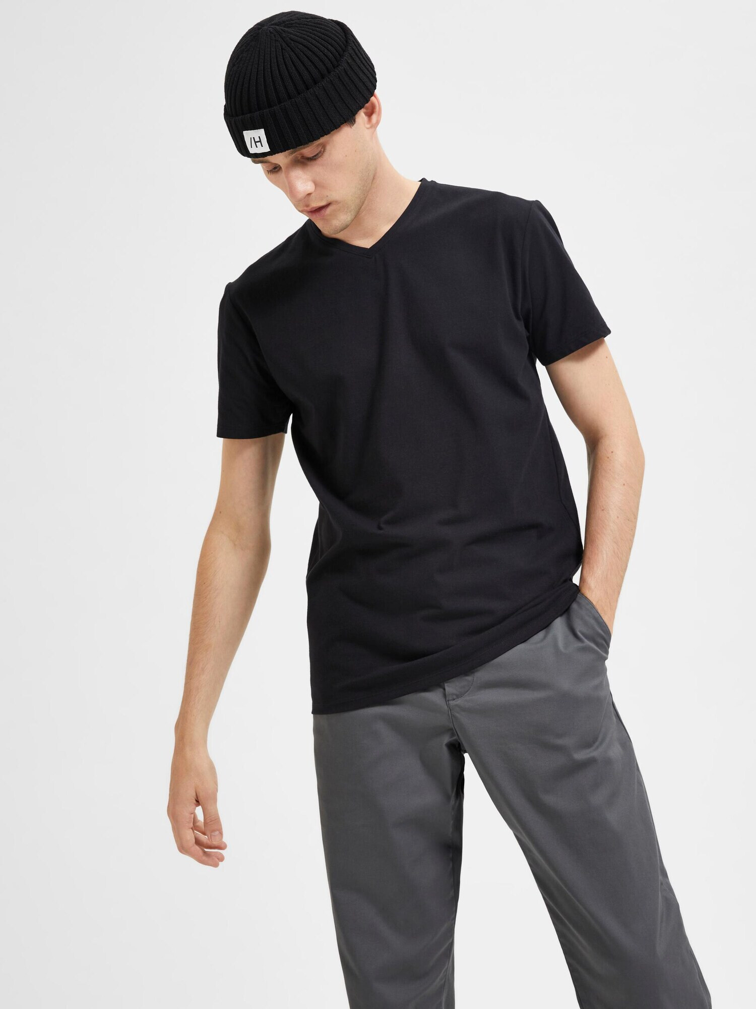 SELECTED HOMME Tricou negru - Pled.ro