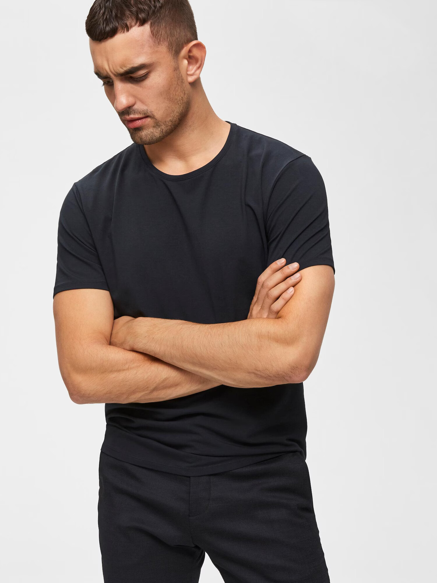 SELECTED HOMME Tricou negru - Pled.ro