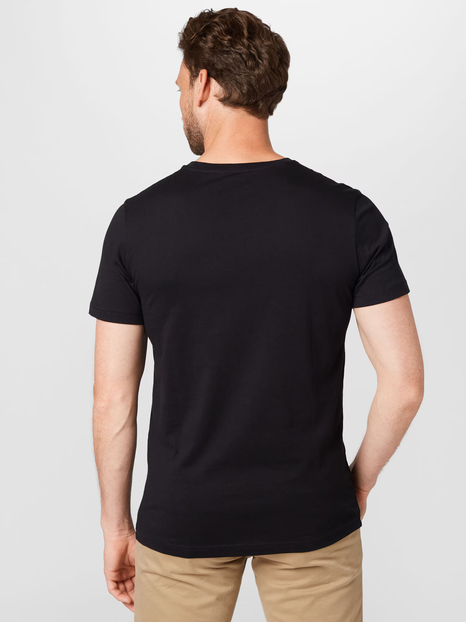 SELECTED HOMME Tricou negru / alb - Pled.ro