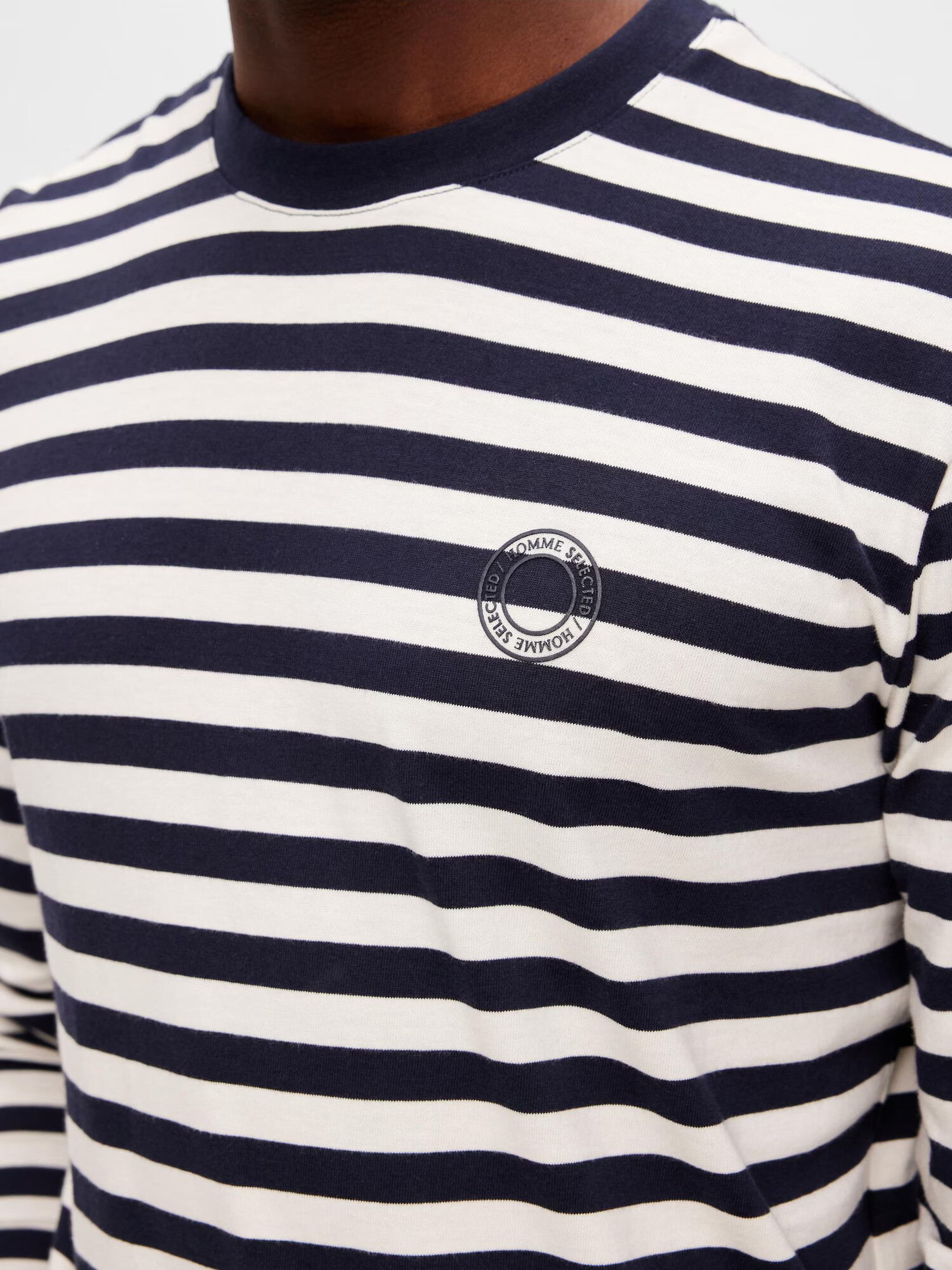 SELECTED HOMME Tricou 'Ricky' bleumarin / alb - Pled.ro