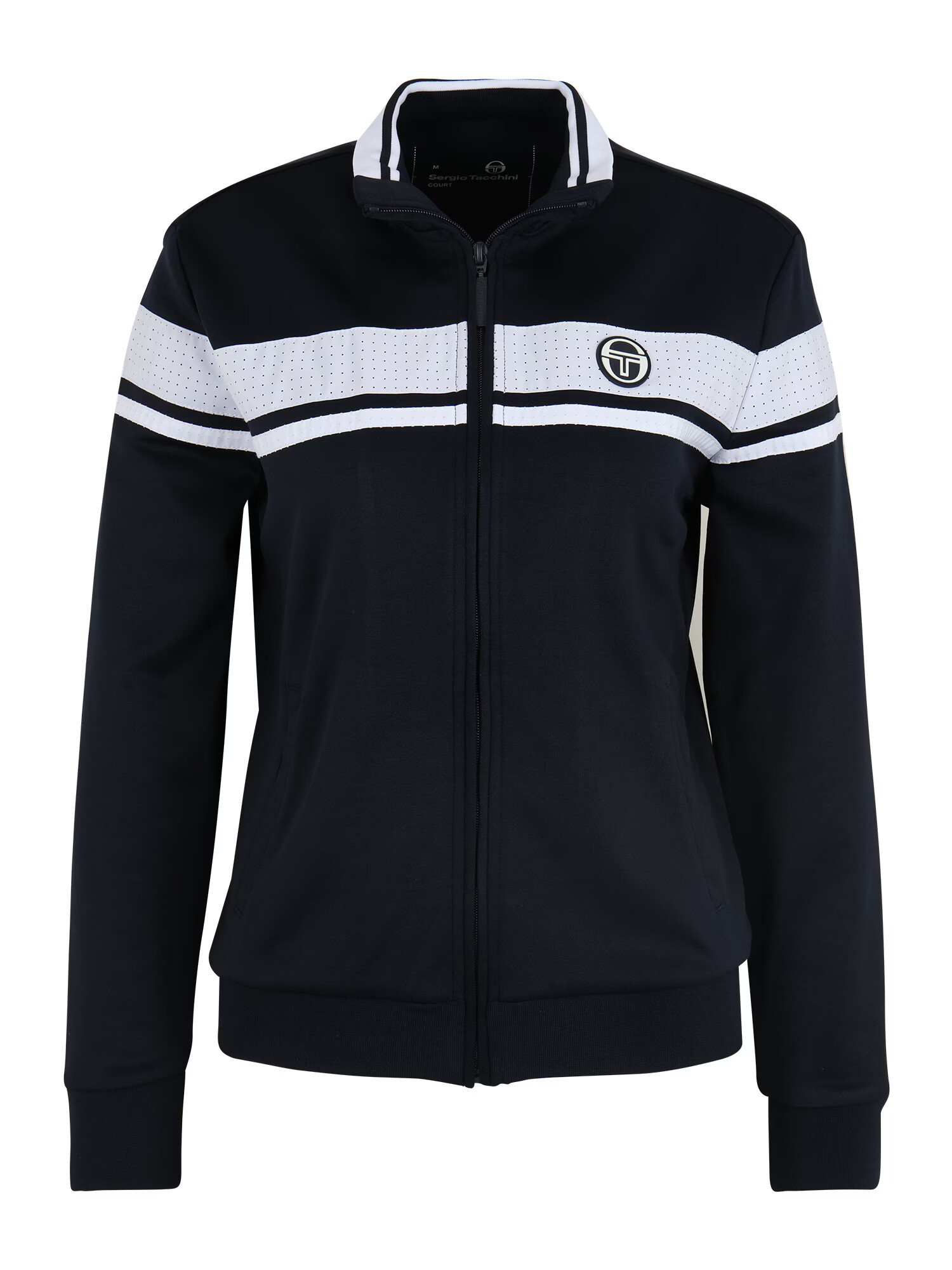 Sergio Tacchini Bluză cu fermoar sport bleumarin / alb - Pled.ro