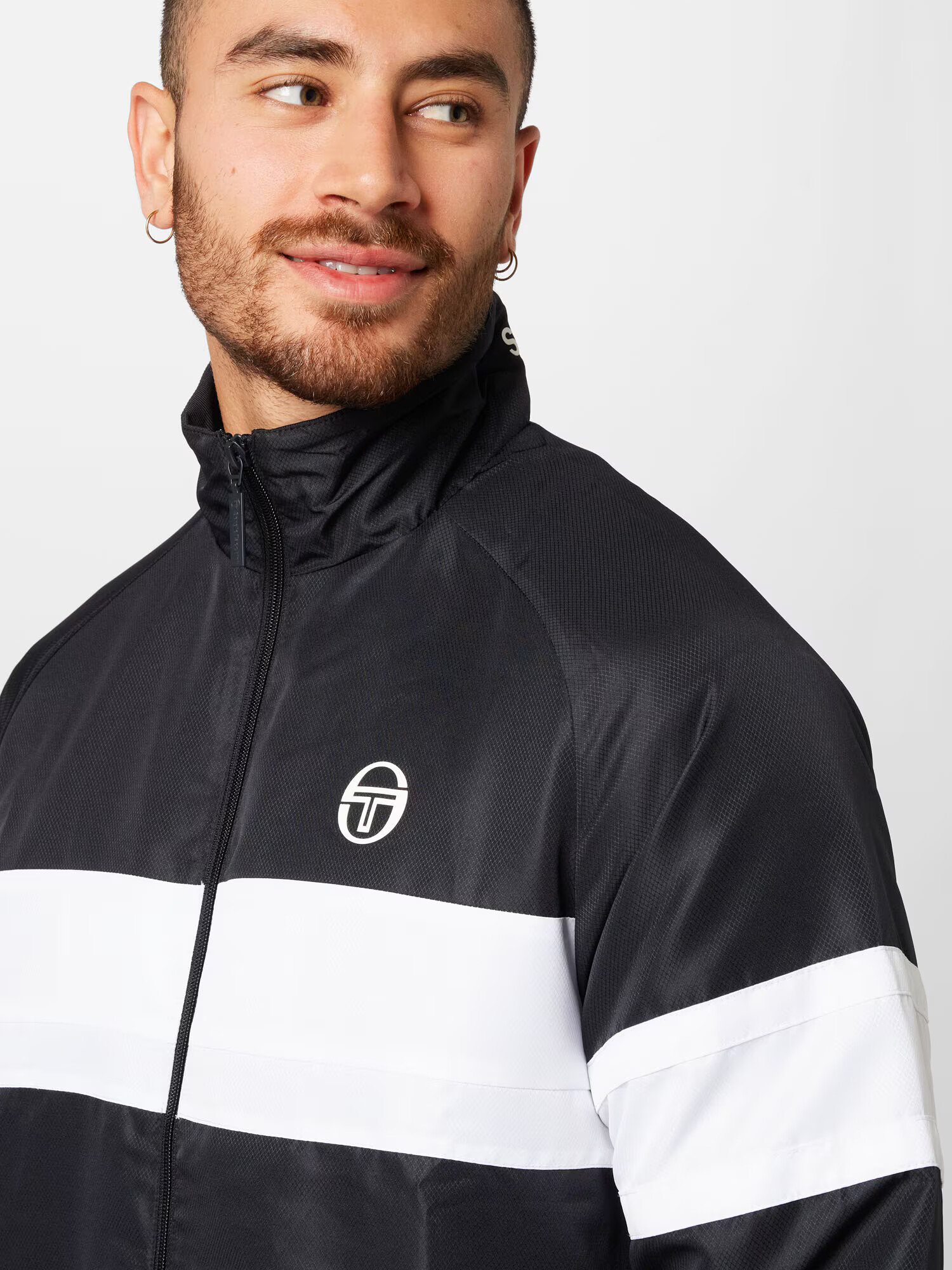 Sergio Tacchini Costum de trening negru / alb - Pled.ro