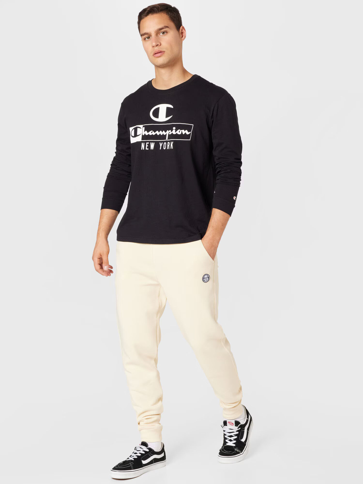 Sergio Tacchini Pantaloni 'FILIPPO' bej / negru - Pled.ro