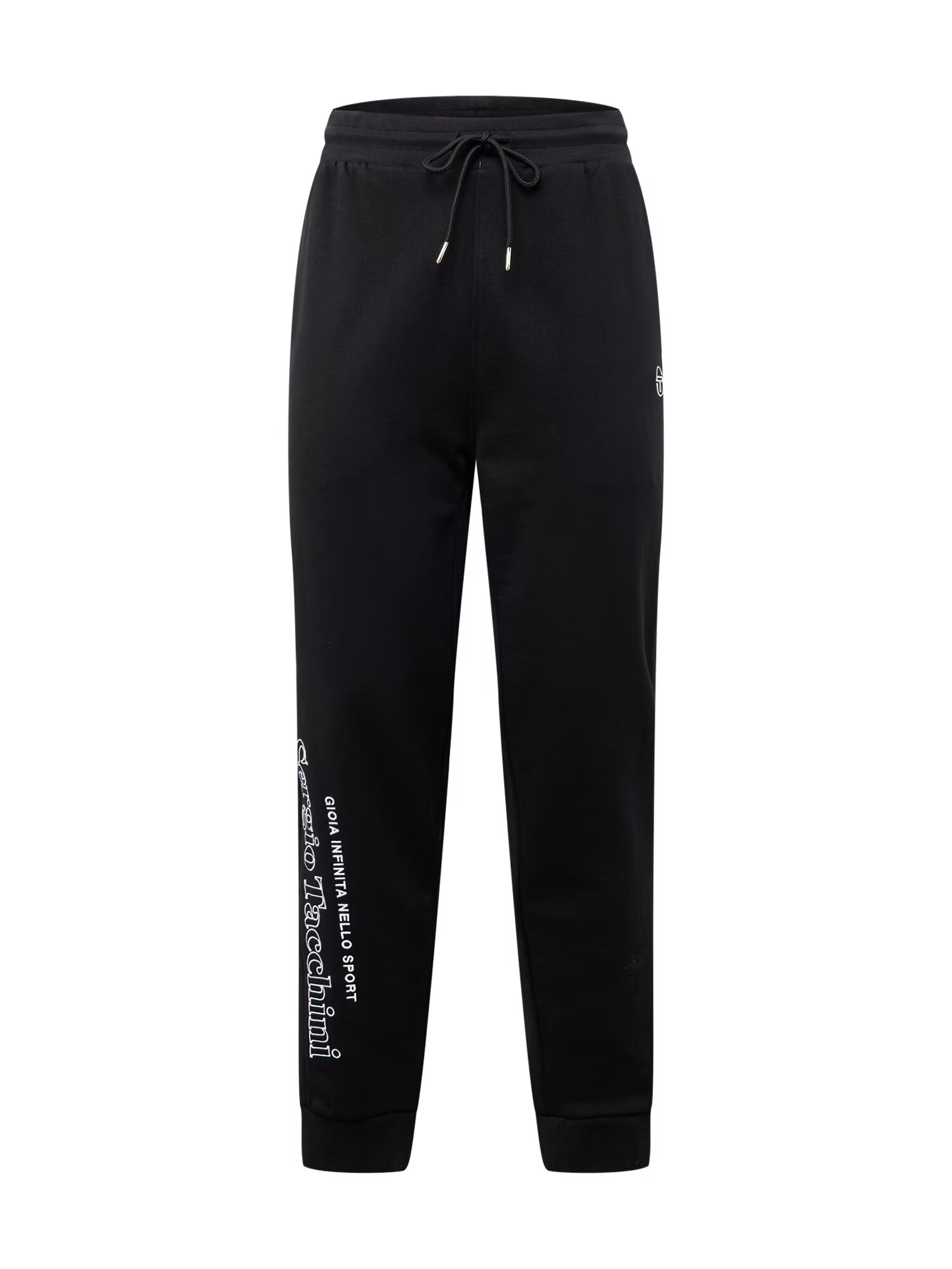 Sergio Tacchini Pantaloni sport 'SERIF' negru / alb - Pled.ro