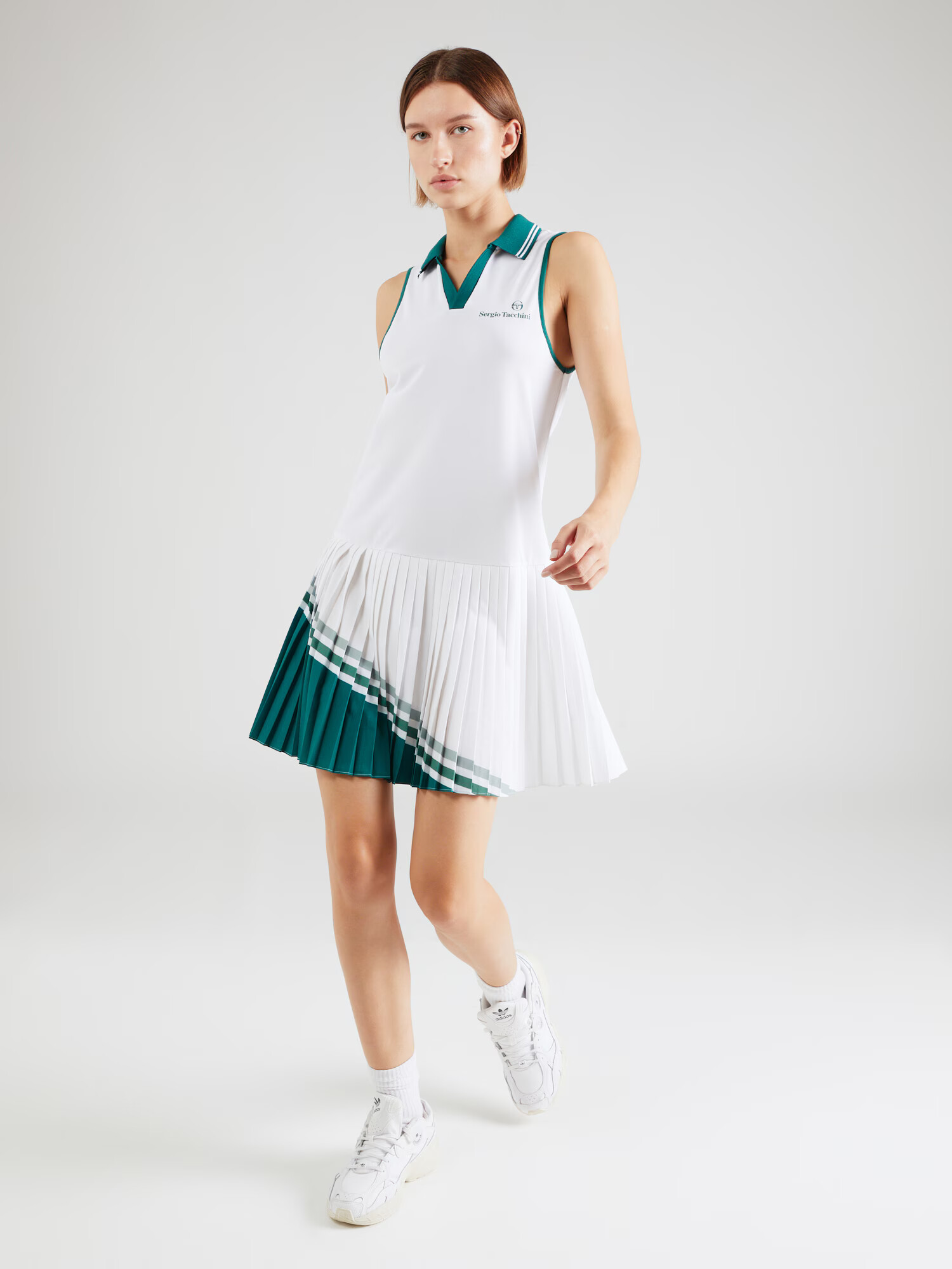 Sergio Tacchini Rochie sport 'MONZA' verde petrol / alb - Pled.ro