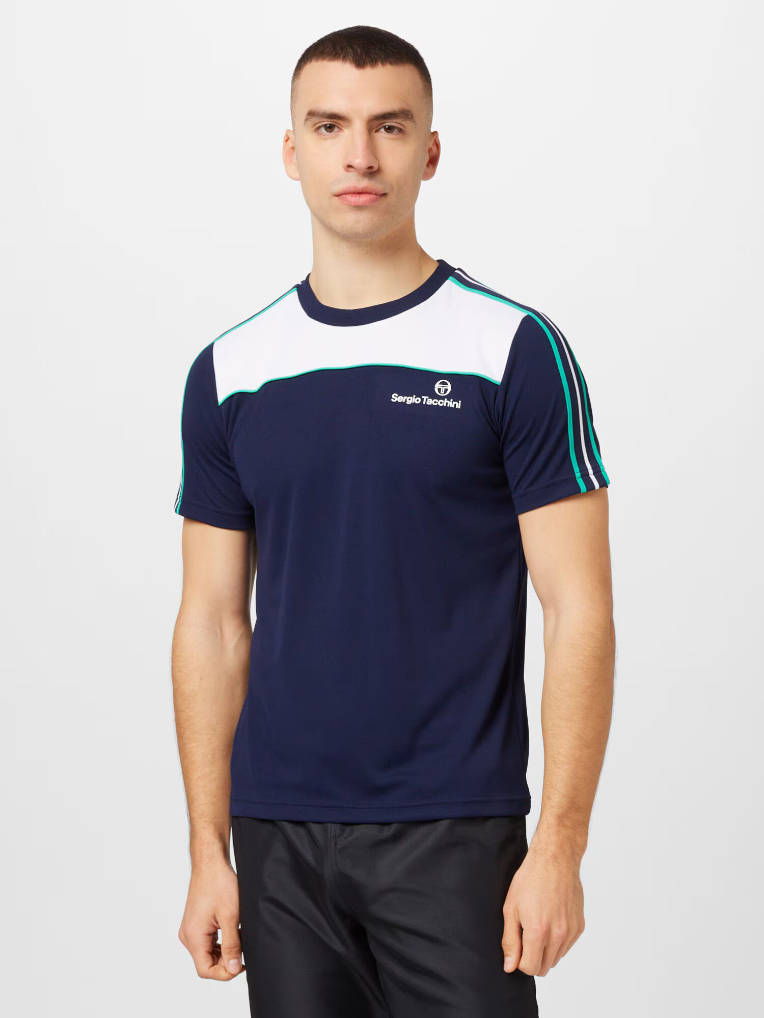 Sergio Tacchini Tricou funcțional 'LISTA' bleumarin / turcoaz / alb - Pled.ro