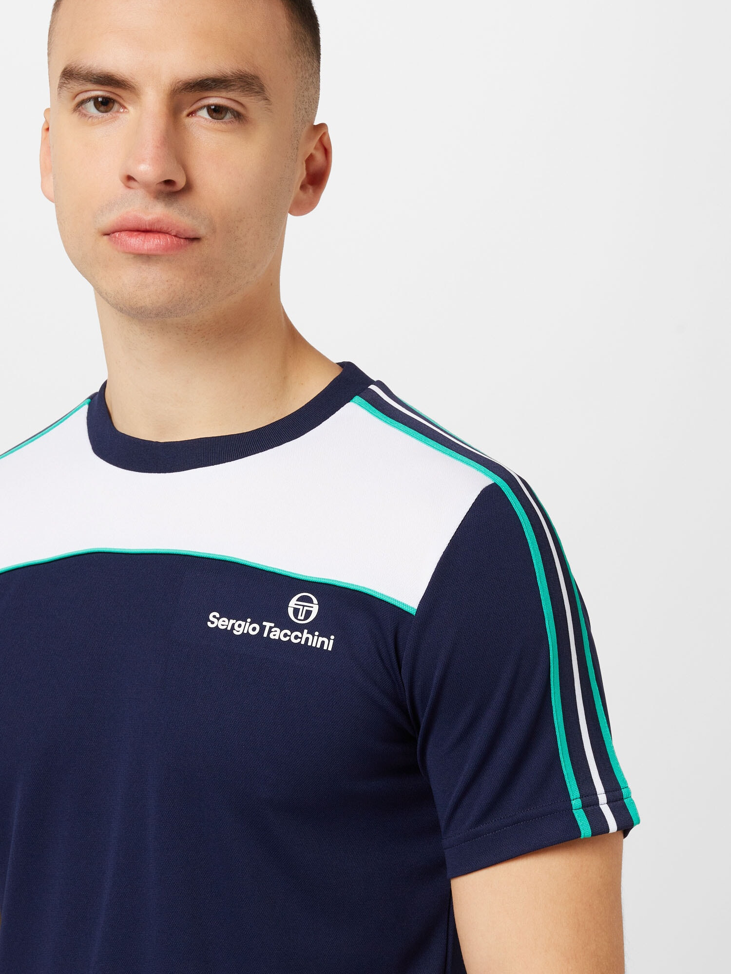 Sergio Tacchini Tricou funcțional 'LISTA' bleumarin / turcoaz / alb - Pled.ro