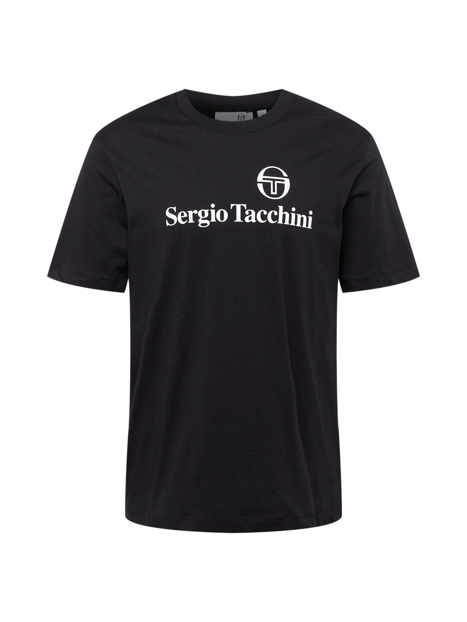 Sergio Tacchini Tricou funcțional negru / alb - Pled.ro