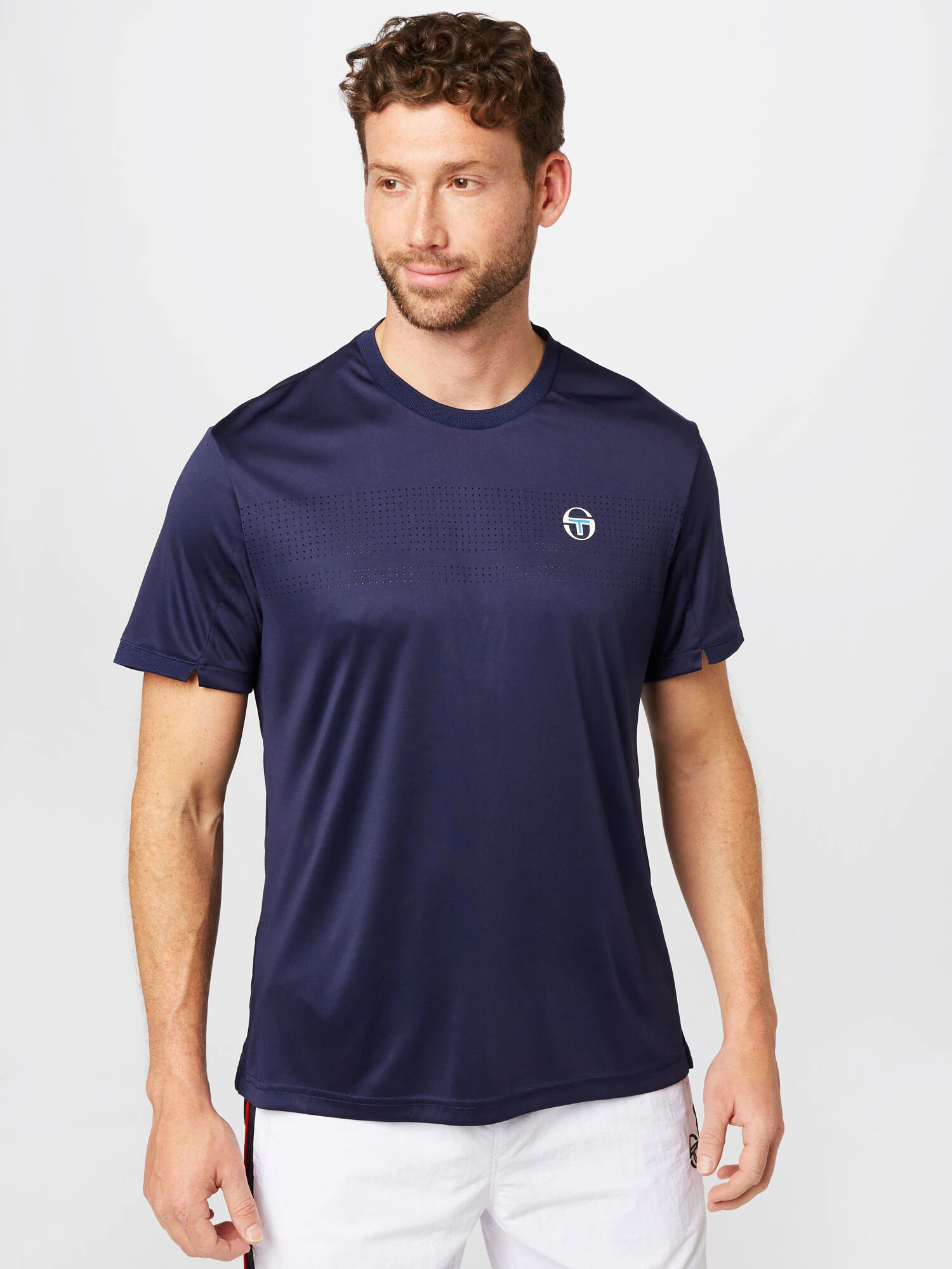 Sergio Tacchini Tricou funcțional 'YOUNG LINE' albastru marin / azur / alb - Pled.ro