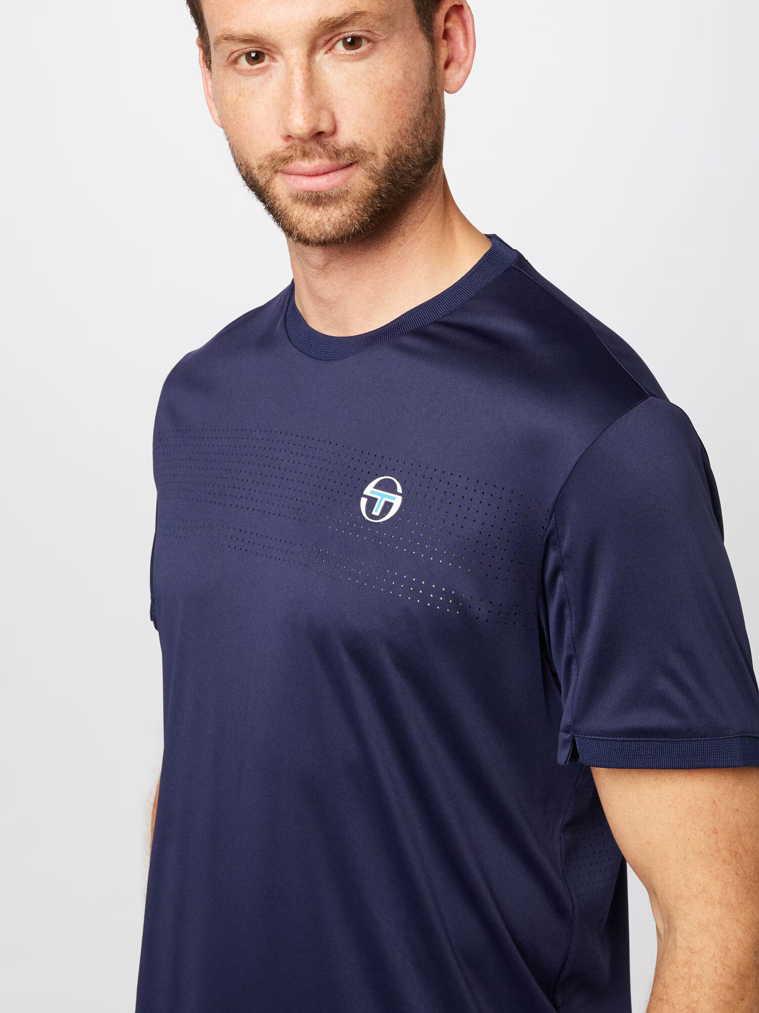 Sergio Tacchini Tricou funcțional 'YOUNG LINE' albastru marin / azur / alb - Pled.ro