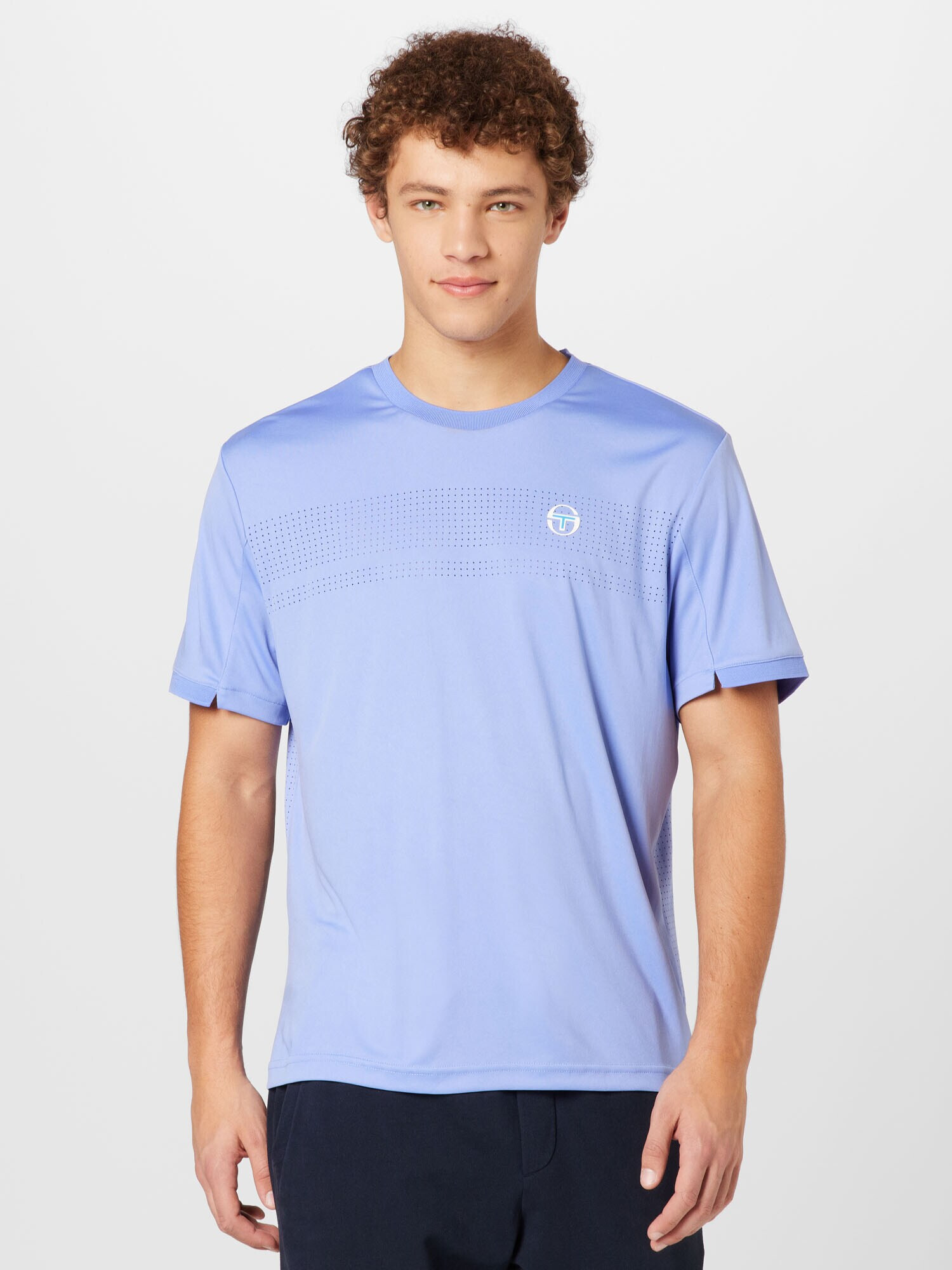 Sergio Tacchini Tricou funcțional 'YOUNG LINE' albastru neon / mov lavandă / alb - Pled.ro