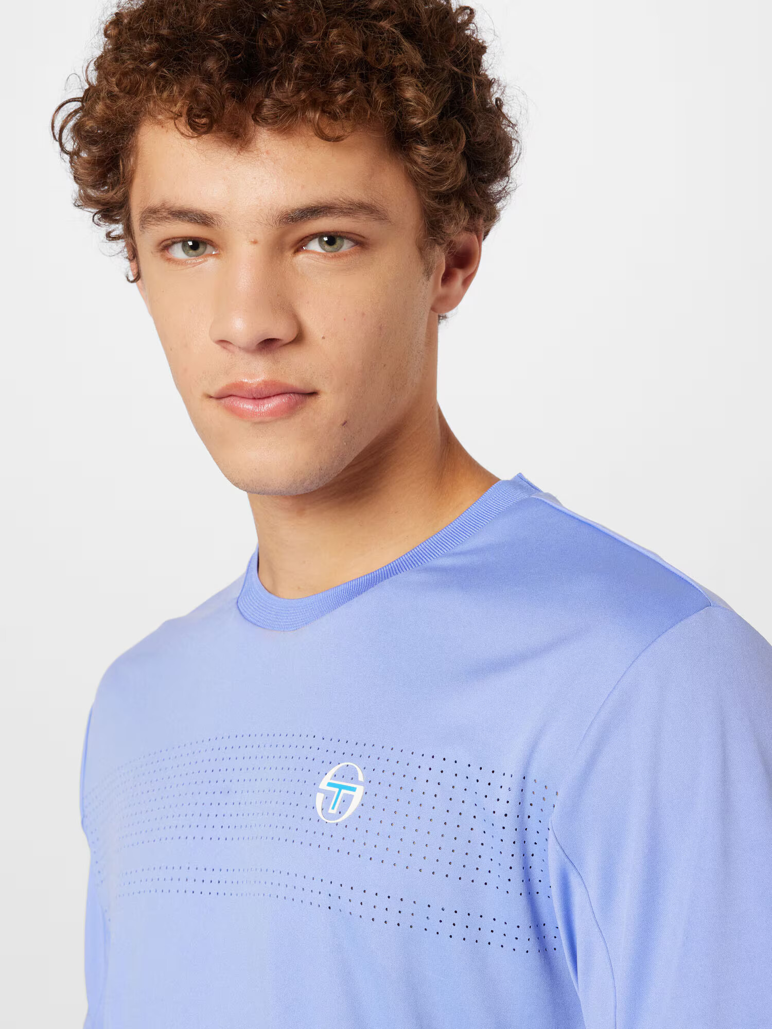 Sergio Tacchini Tricou funcțional 'YOUNG LINE' albastru neon / mov lavandă / alb - Pled.ro