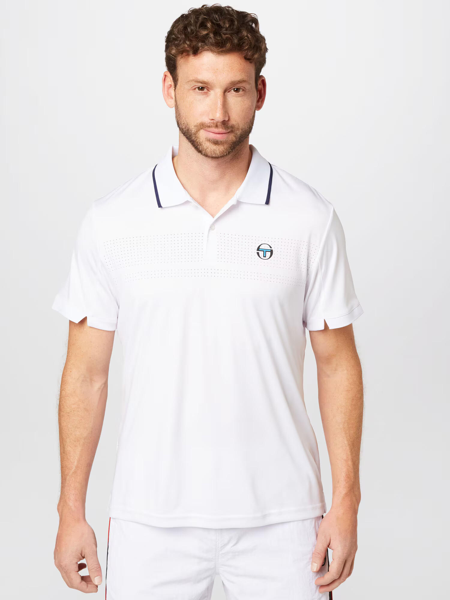 Sergio Tacchini Tricou funcțional 'YOUNG LINE PRO' azur / albastru închis / negru / alb - Pled.ro