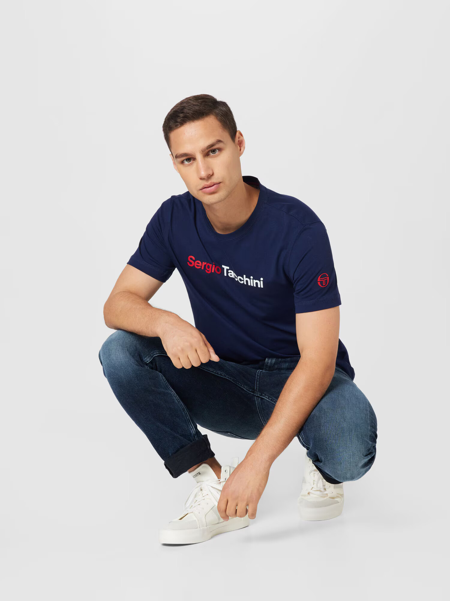 Sergio Tacchini Tricou 'ROBIN' bleumarin / roșu / alb - Pled.ro