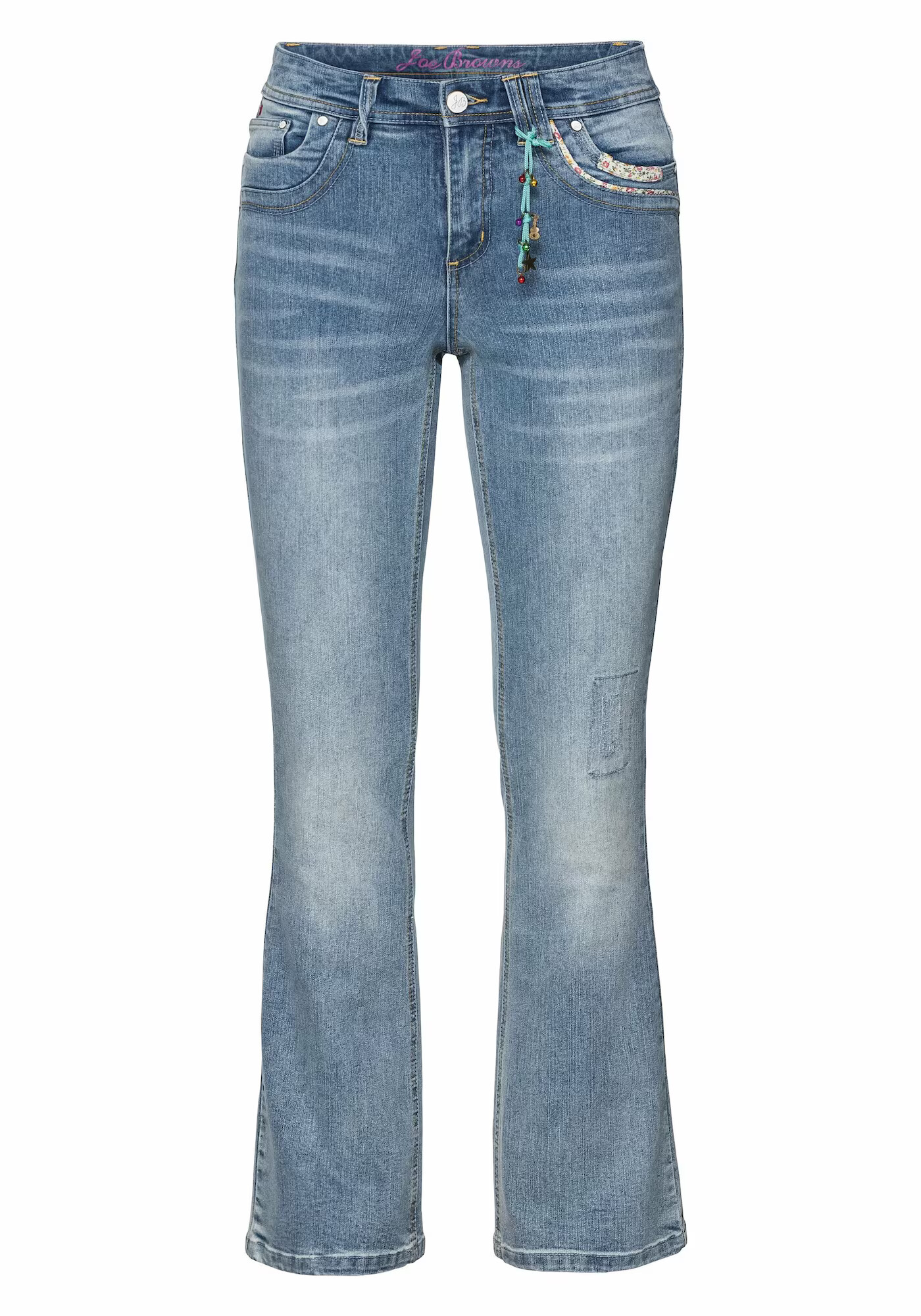 SHEEGO Jeans albastru deschis / roz / argintiu / alb - Pled.ro