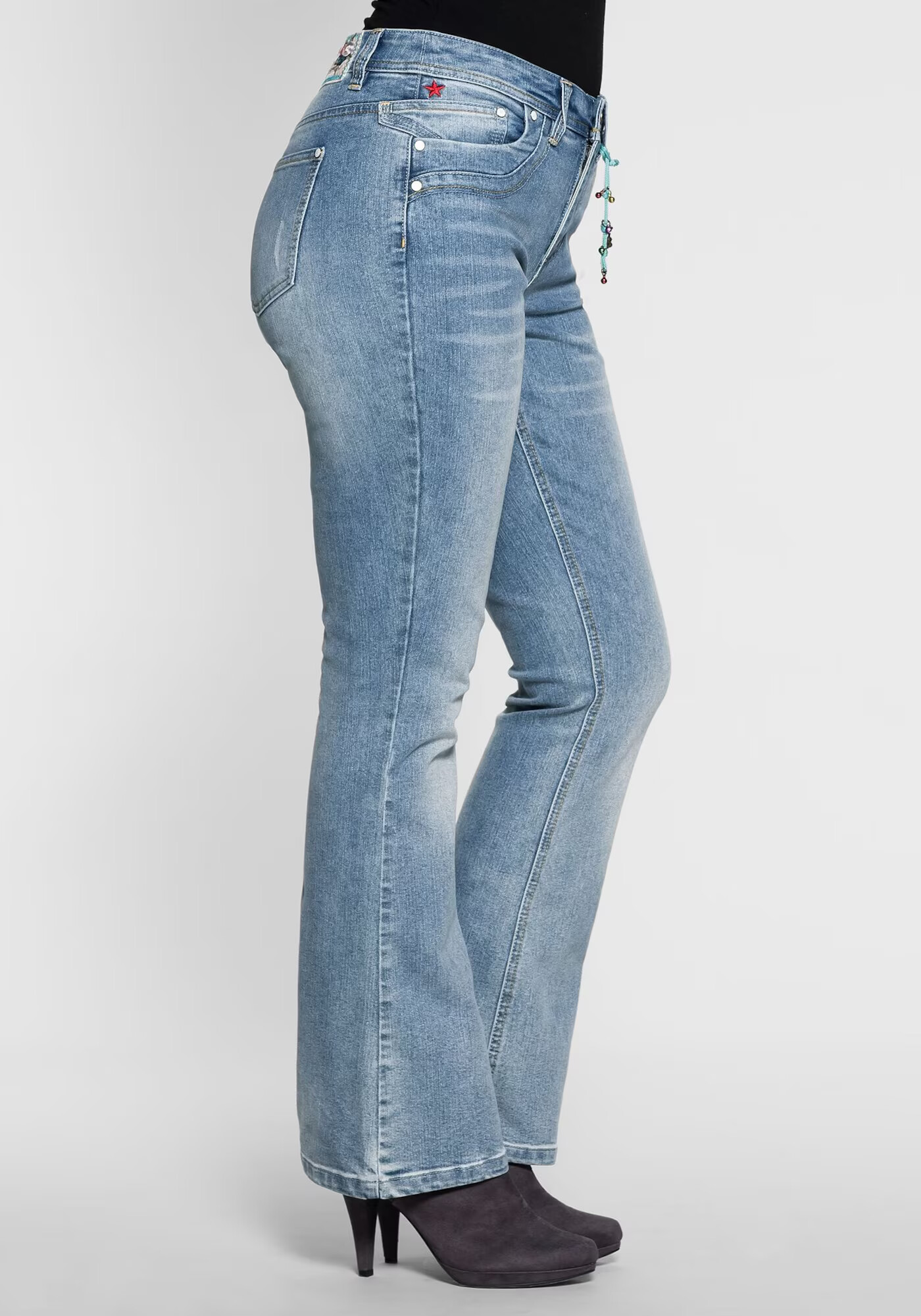 SHEEGO Jeans albastru deschis / roz / argintiu / alb - Pled.ro