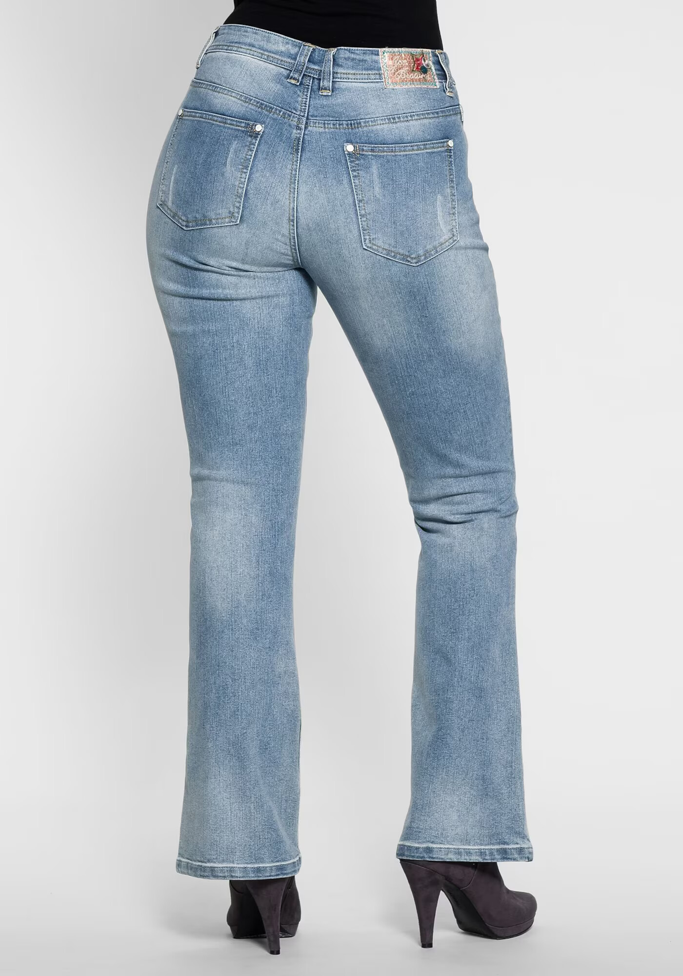 SHEEGO Jeans albastru deschis / roz / argintiu / alb - Pled.ro