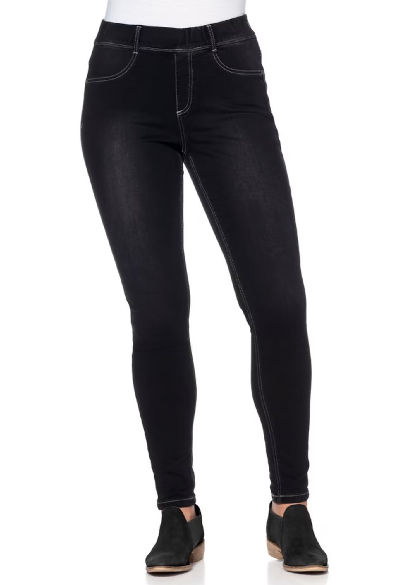 SHEEGO Jeggings 'Die Biker' negru denim - Pled.ro