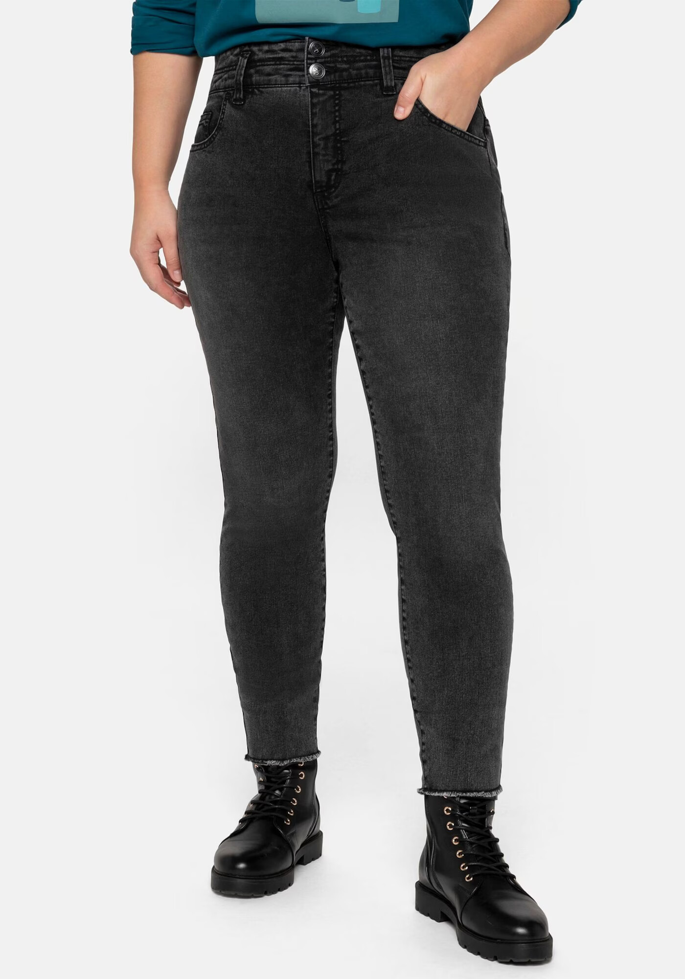 SHEEGO Jeans negru - Pled.ro