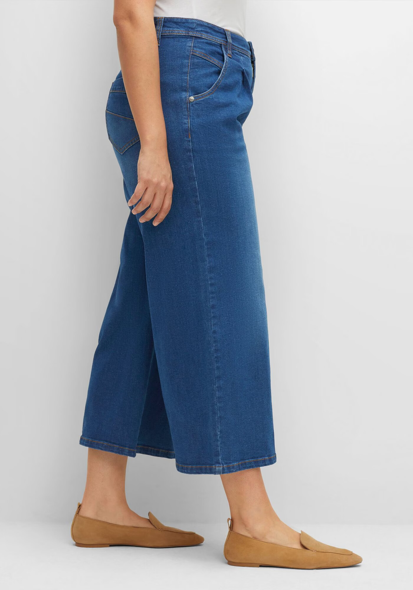 SHEEGO Pantaloni cu cute albastru denim - Pled.ro