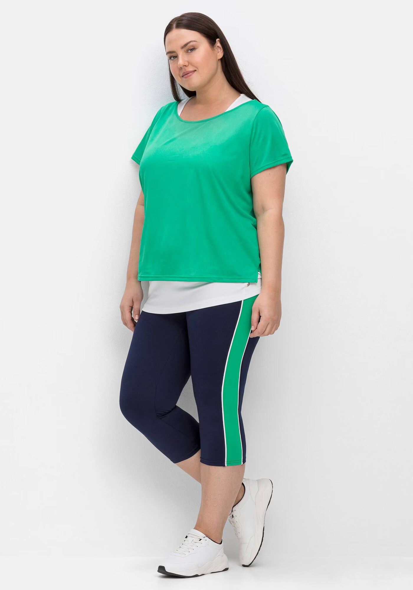 SHEEGO Pantaloni sport albastru marin / verde / argintiu / alb - Pled.ro