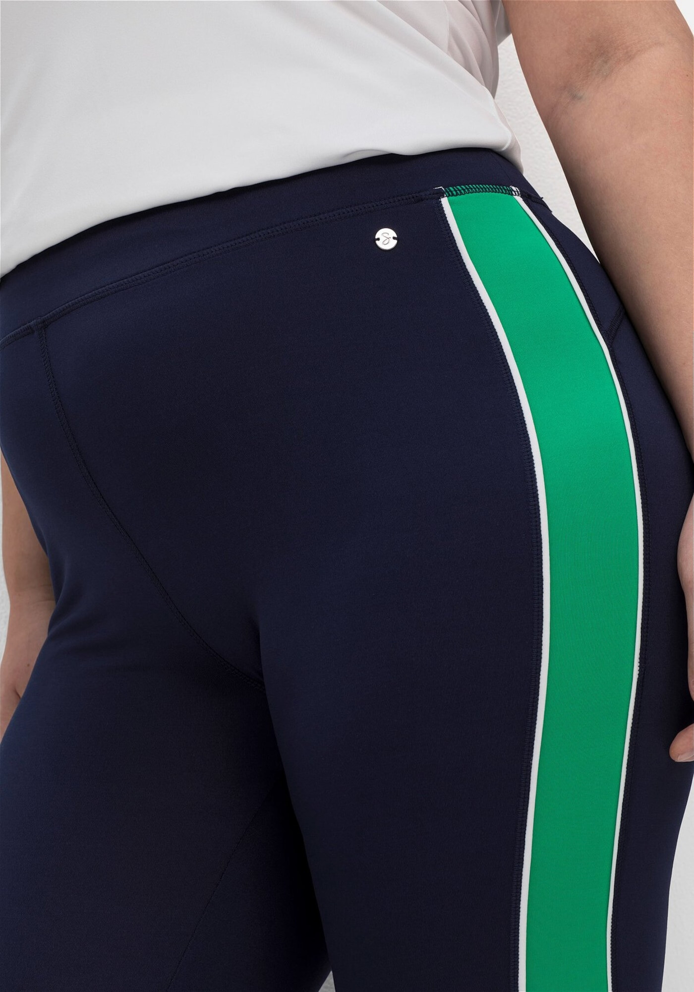 SHEEGO Pantaloni sport albastru marin / verde / argintiu / alb - Pled.ro