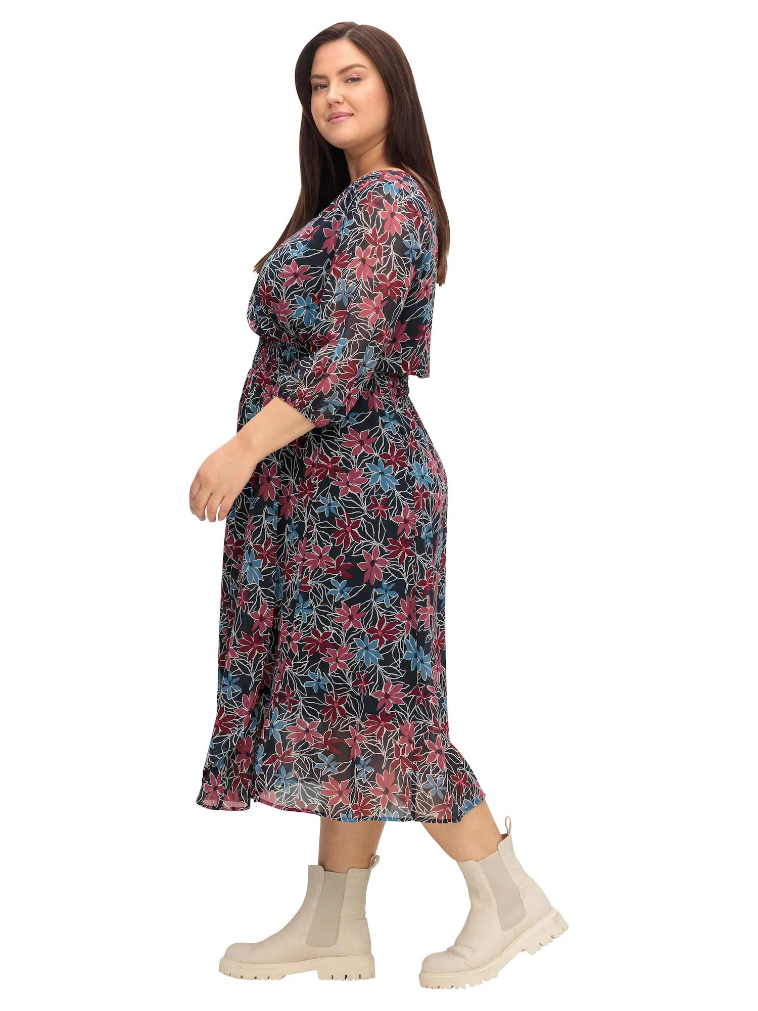 SHEEGO Rochie albastru cobalt / albastru pastel / roșu merlot / alb - Pled.ro