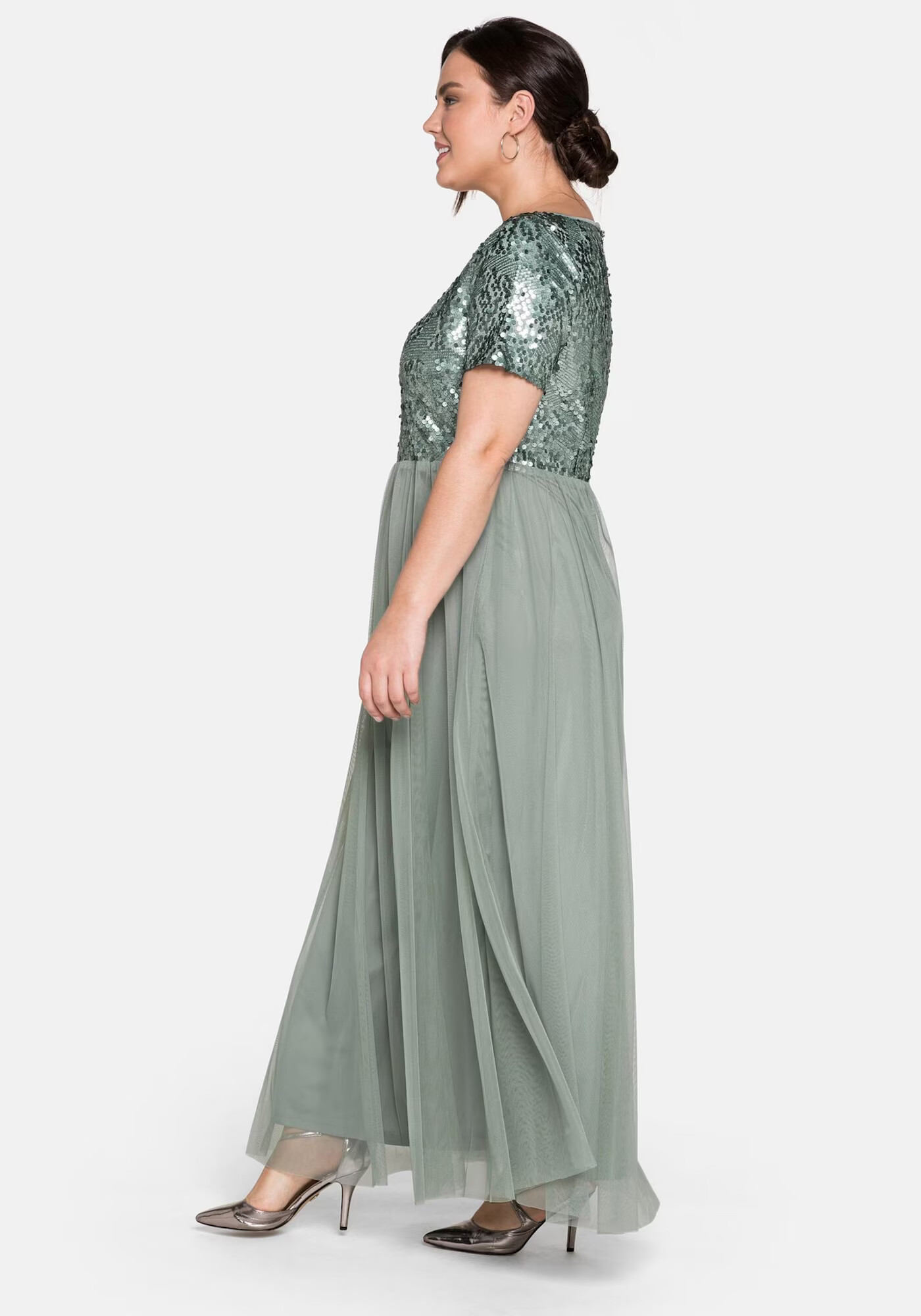 SHEEGO Rochie de seară verde pastel / verde închis - Pled.ro